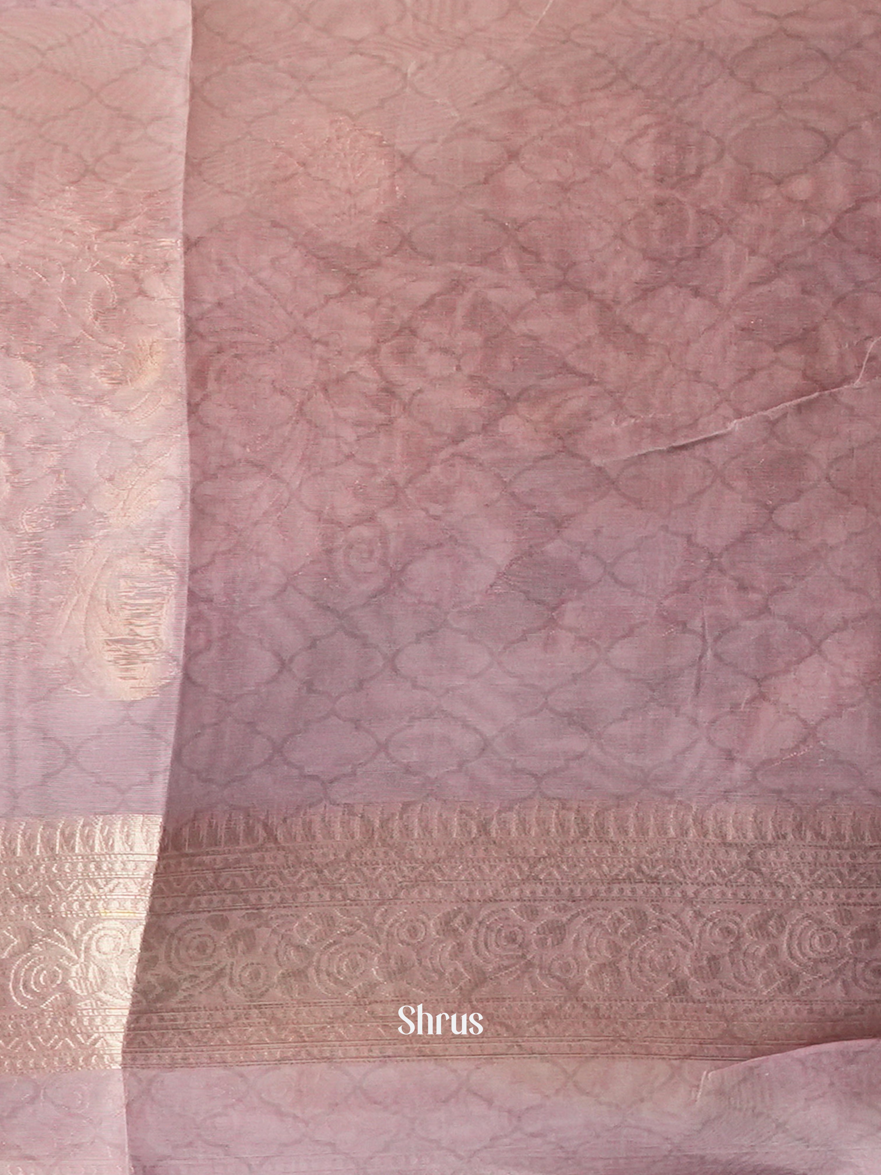 Grey & Purple - Semi Jute Saree - Shop on Shrus.com