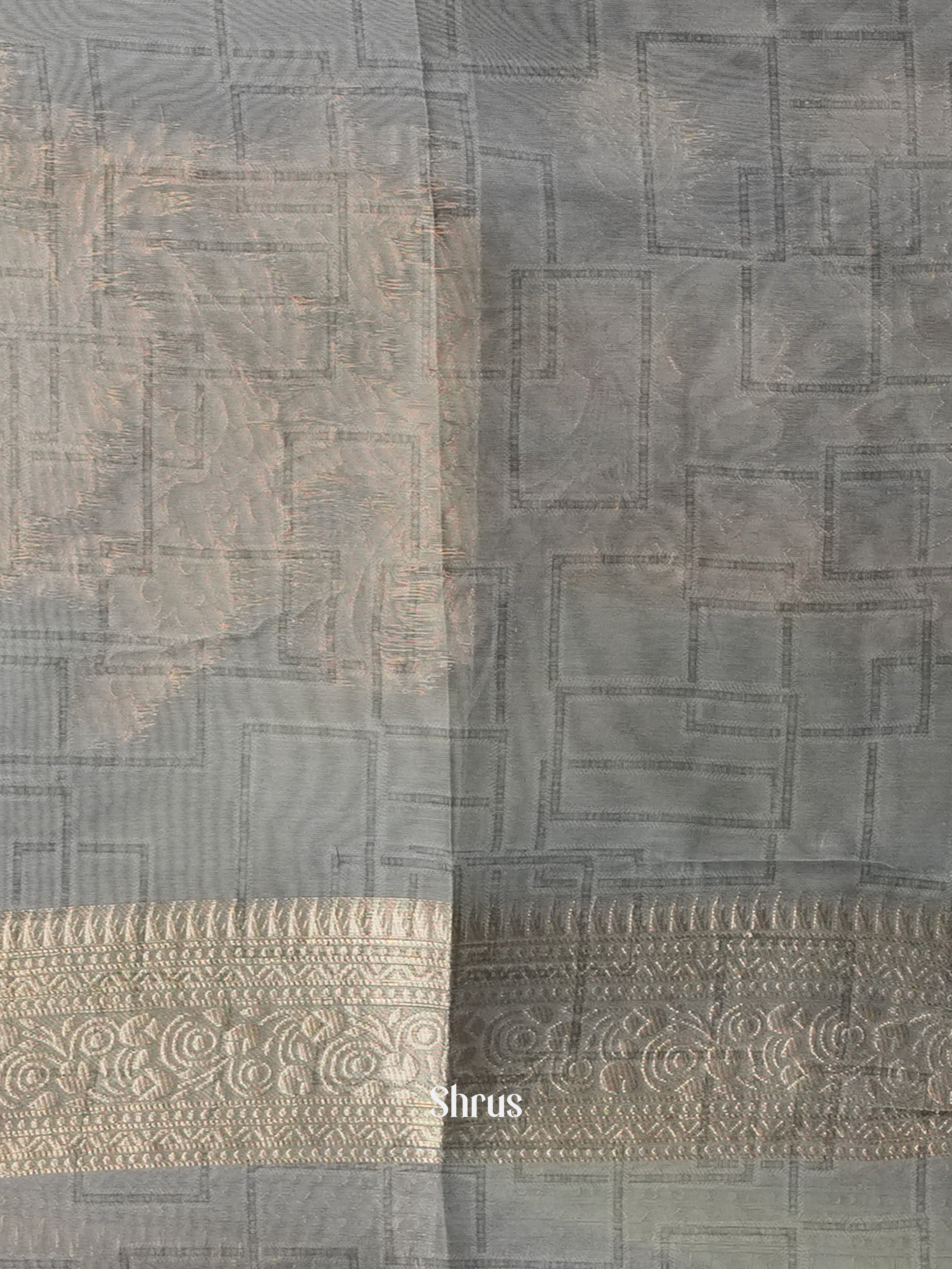 Mild Purple & Grey - Semi Jute Saree - Shop on Shrus.com