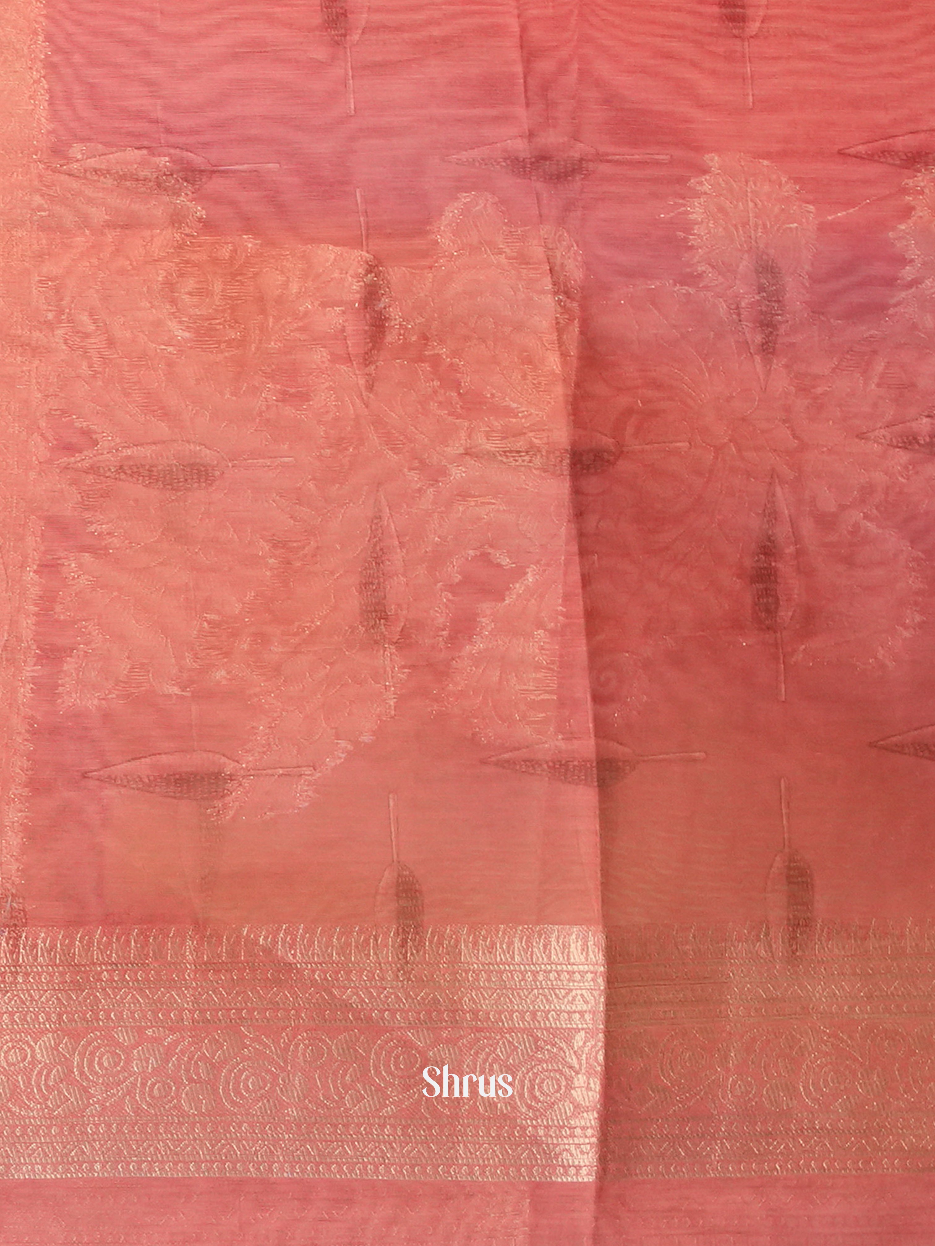 Grey & Pink - Semi Jute Saree - Shop on Shrus.com