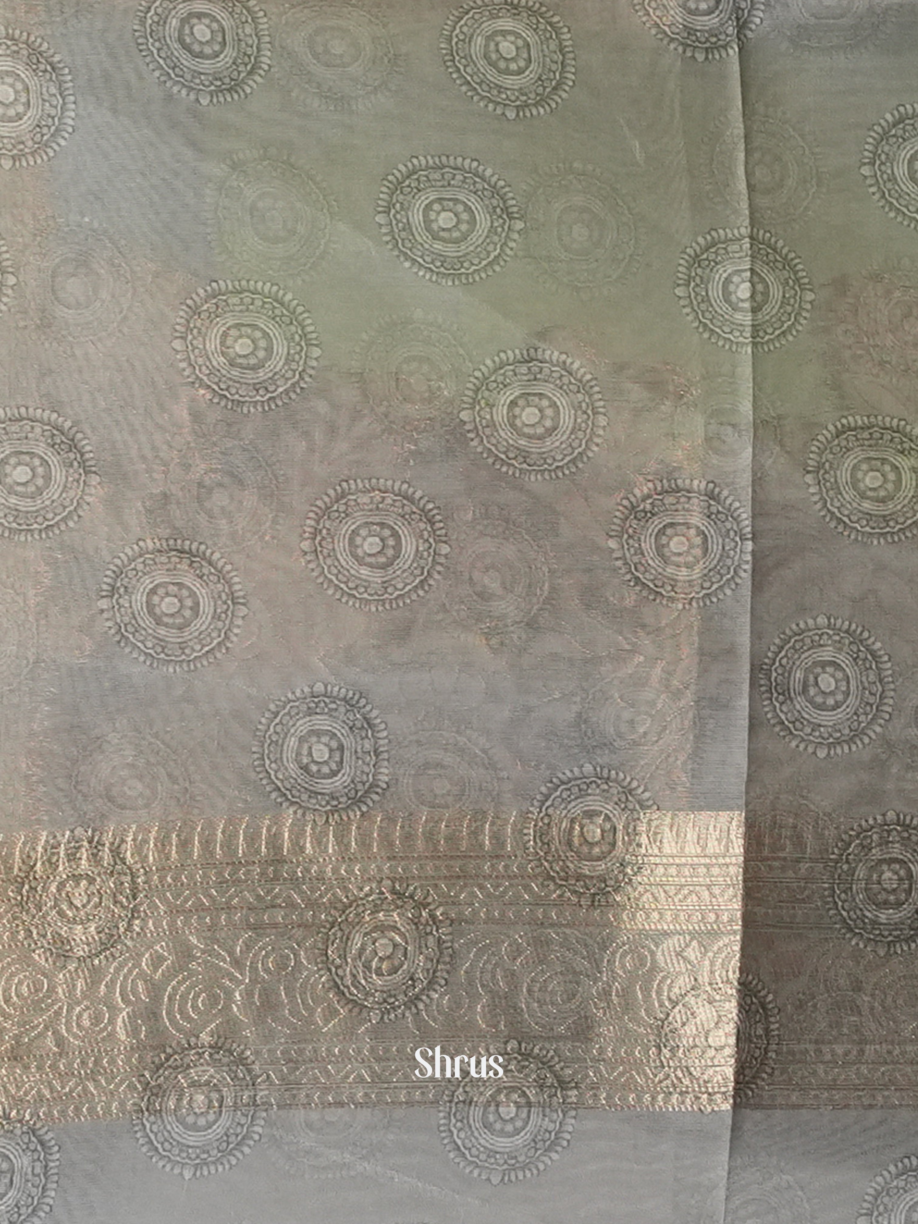 Grey - Semi Jute Saree - Shop on Shrus.com
