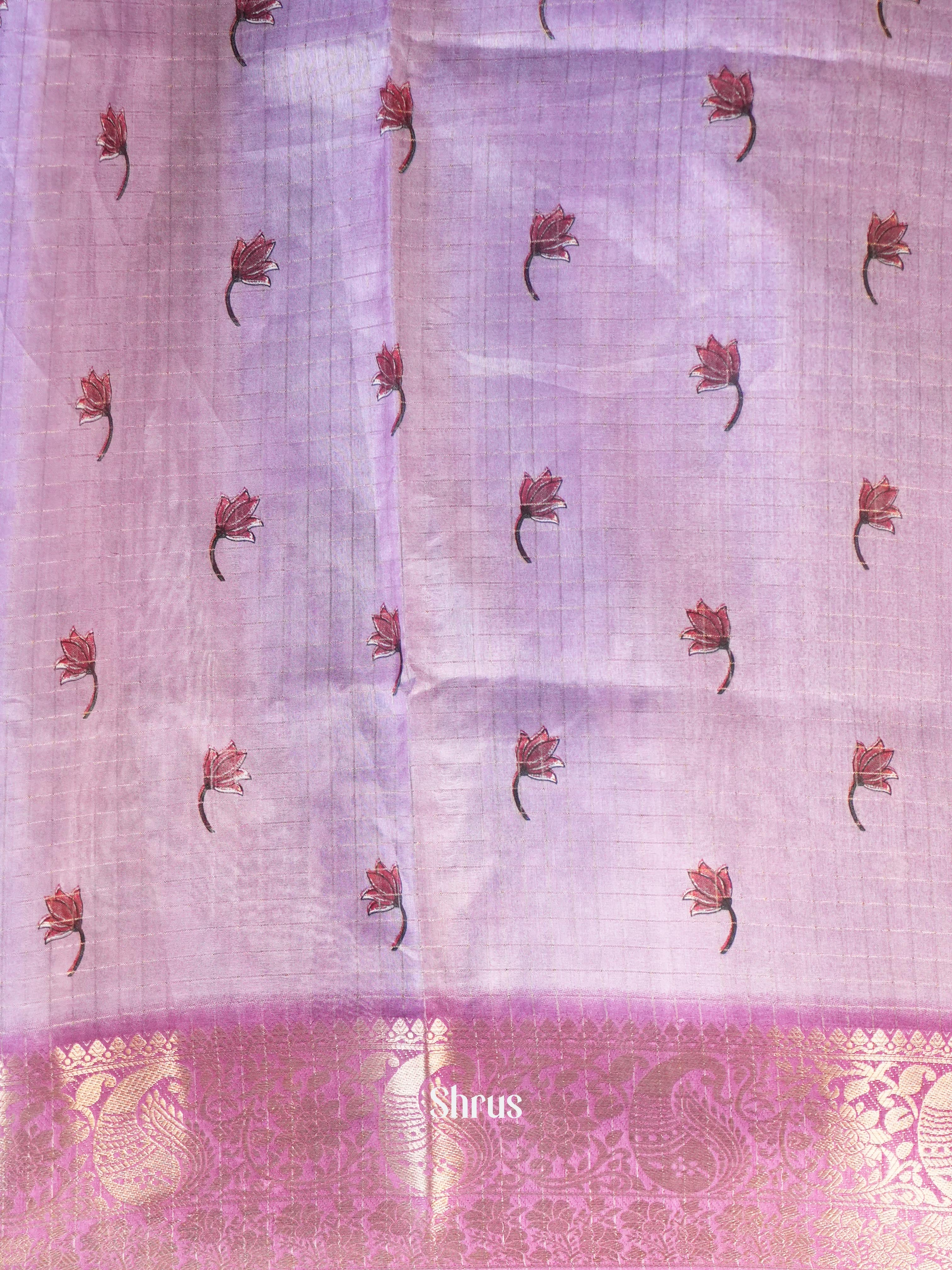 Purple- Semi Jute Saree - Shop on Shrus.com