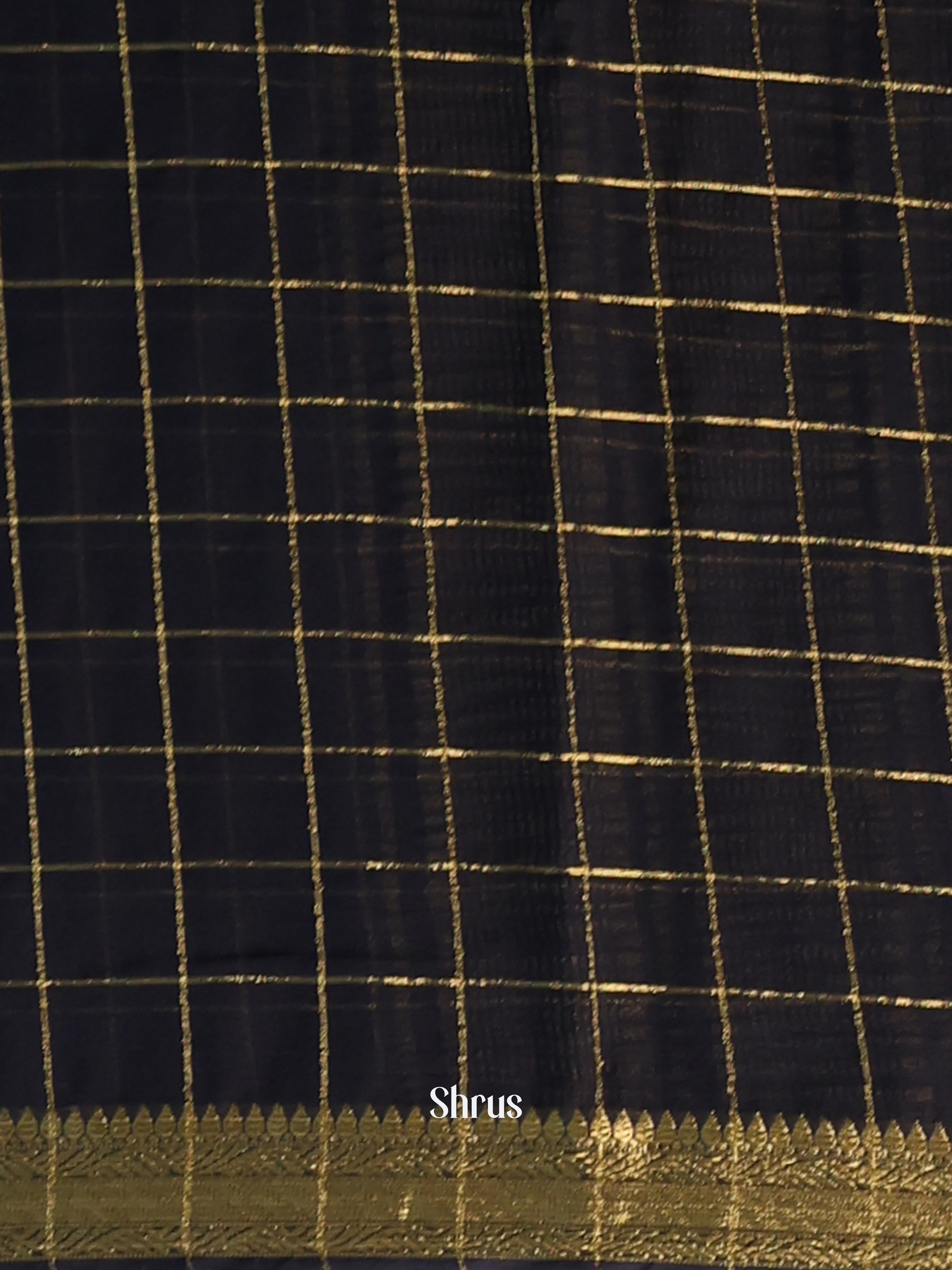 Black - Semi Mysoresilk Saree - Shop on Shrus.com