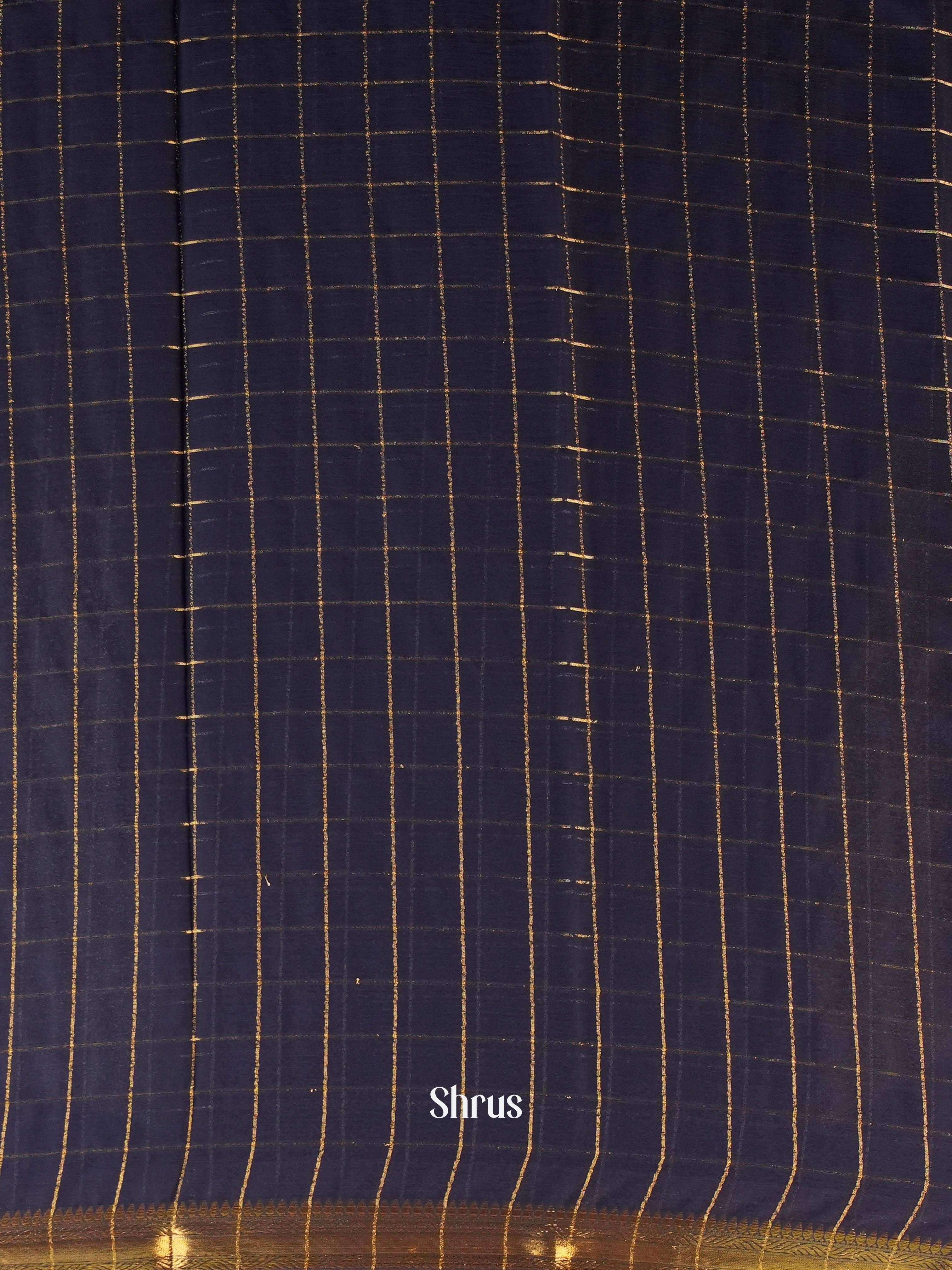 Blue - Semi Mysoresilk Saree - Shop on Shrus.com