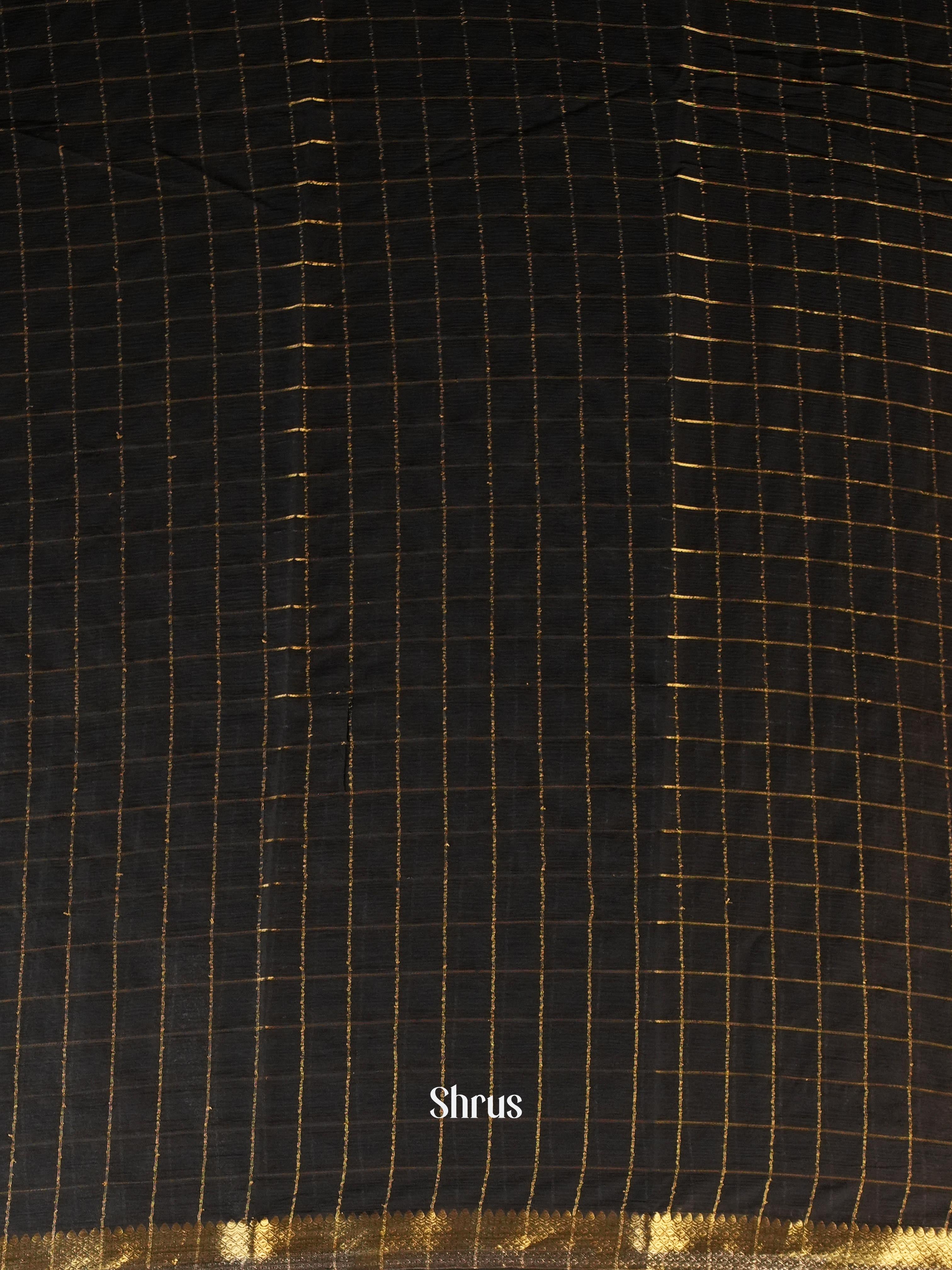 Black - Semi Mysoresilk Saree - Shop on Shrus.com