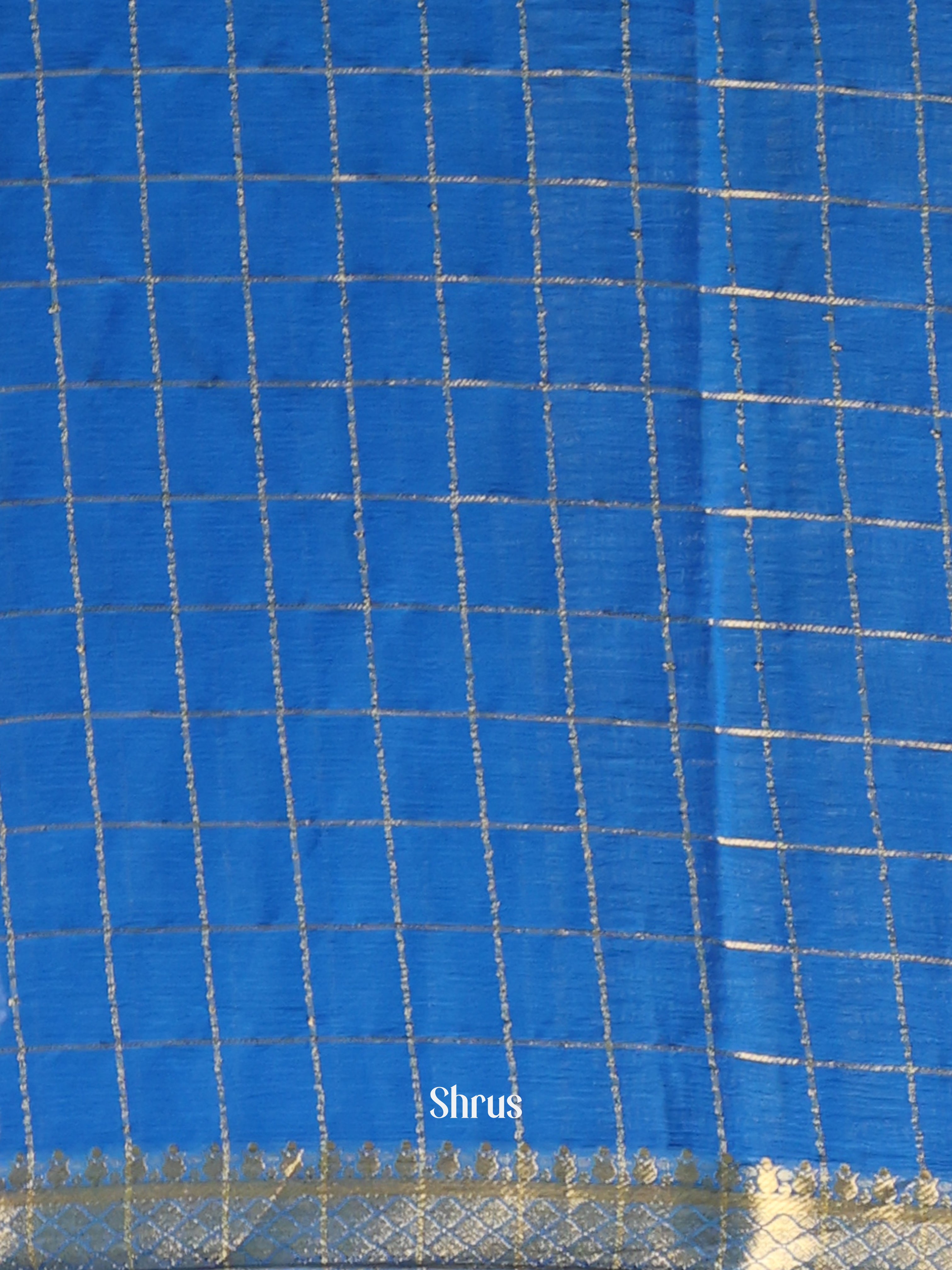 Blue - Semi Mysoresilk Saree - Shop on Shrus.com