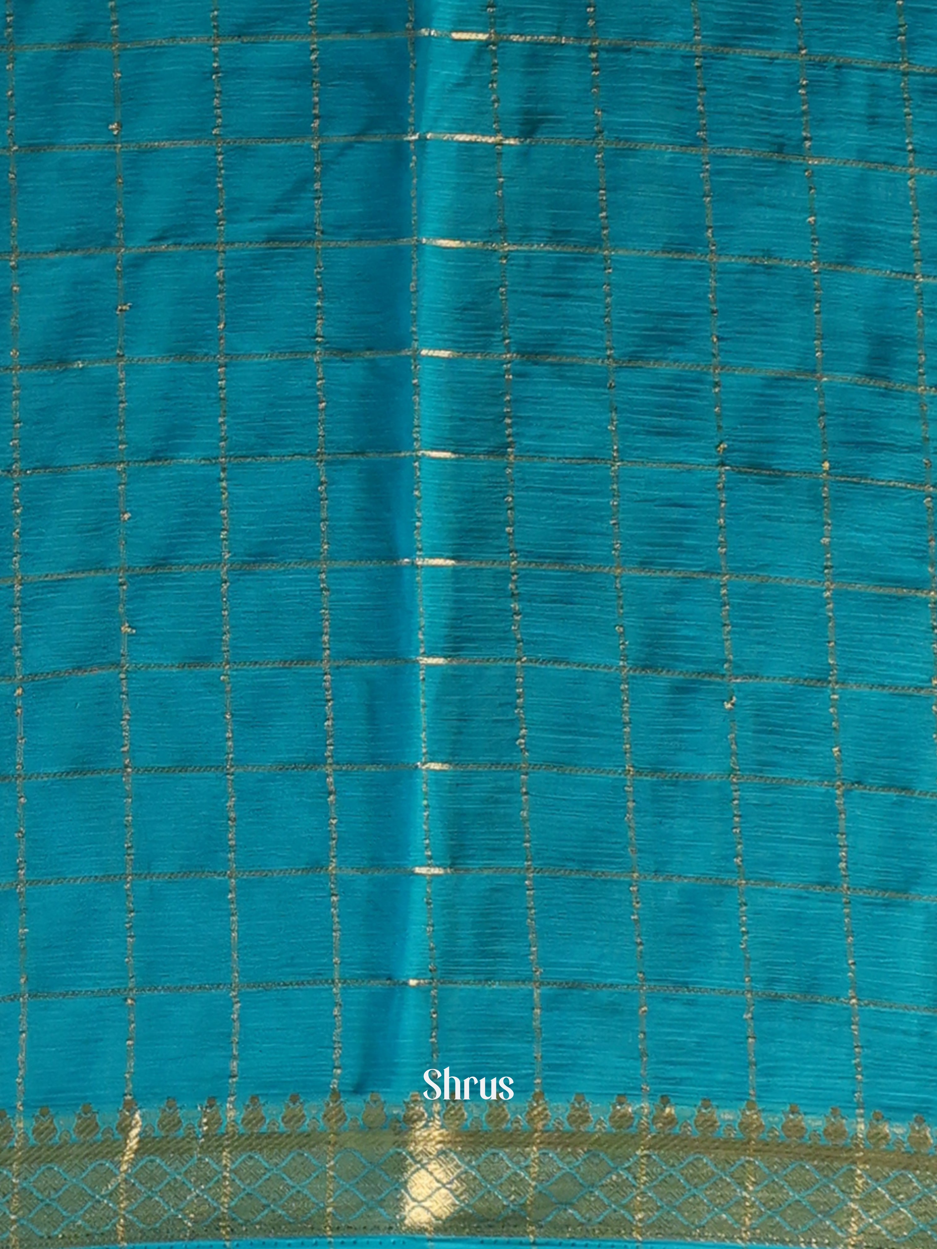 Blue - Semi Mysoresilk Saree - Shop on Shrus.com