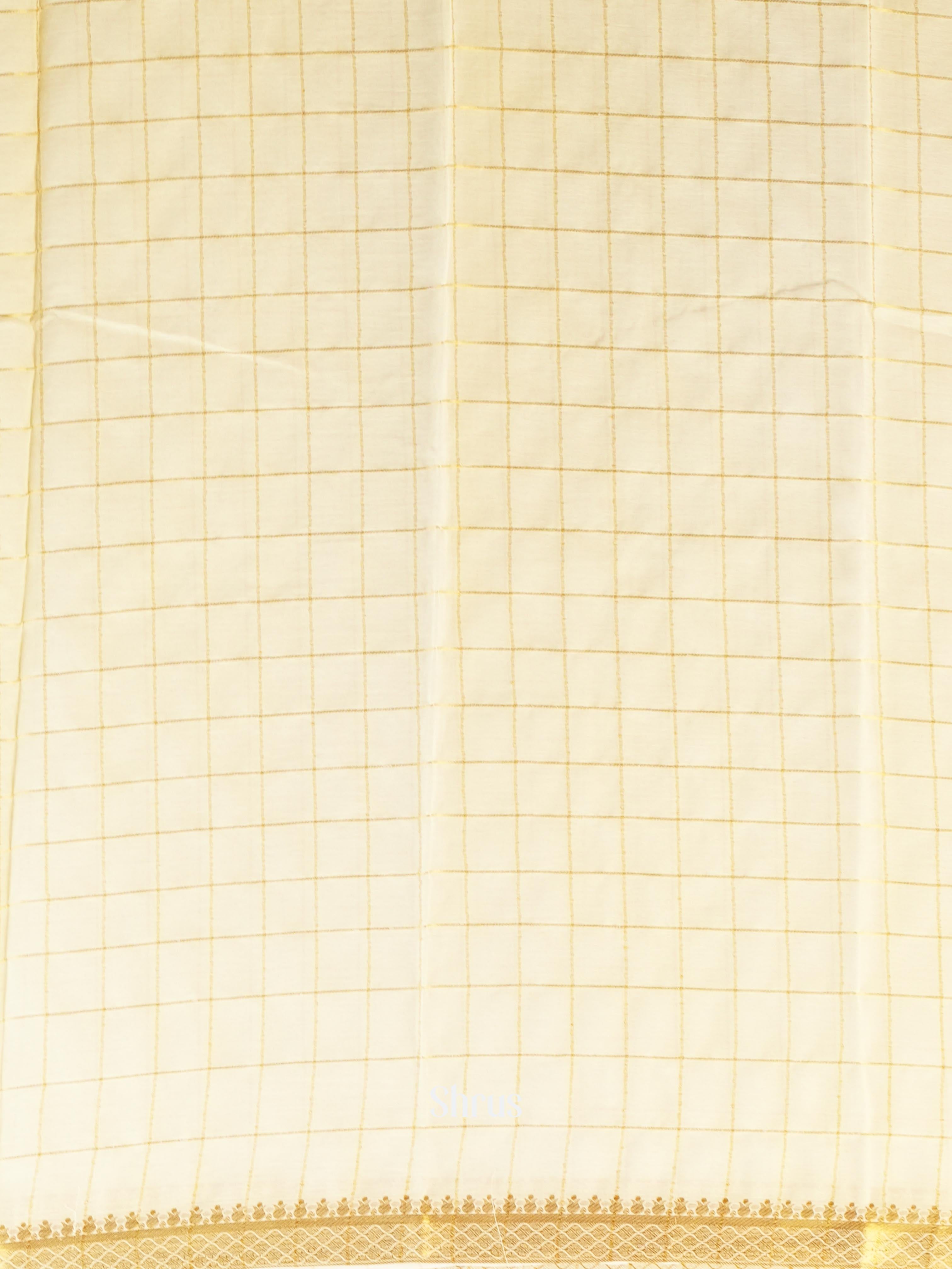 Cream- Semi Mysoresilk Saree - Shop on Shrus.com
