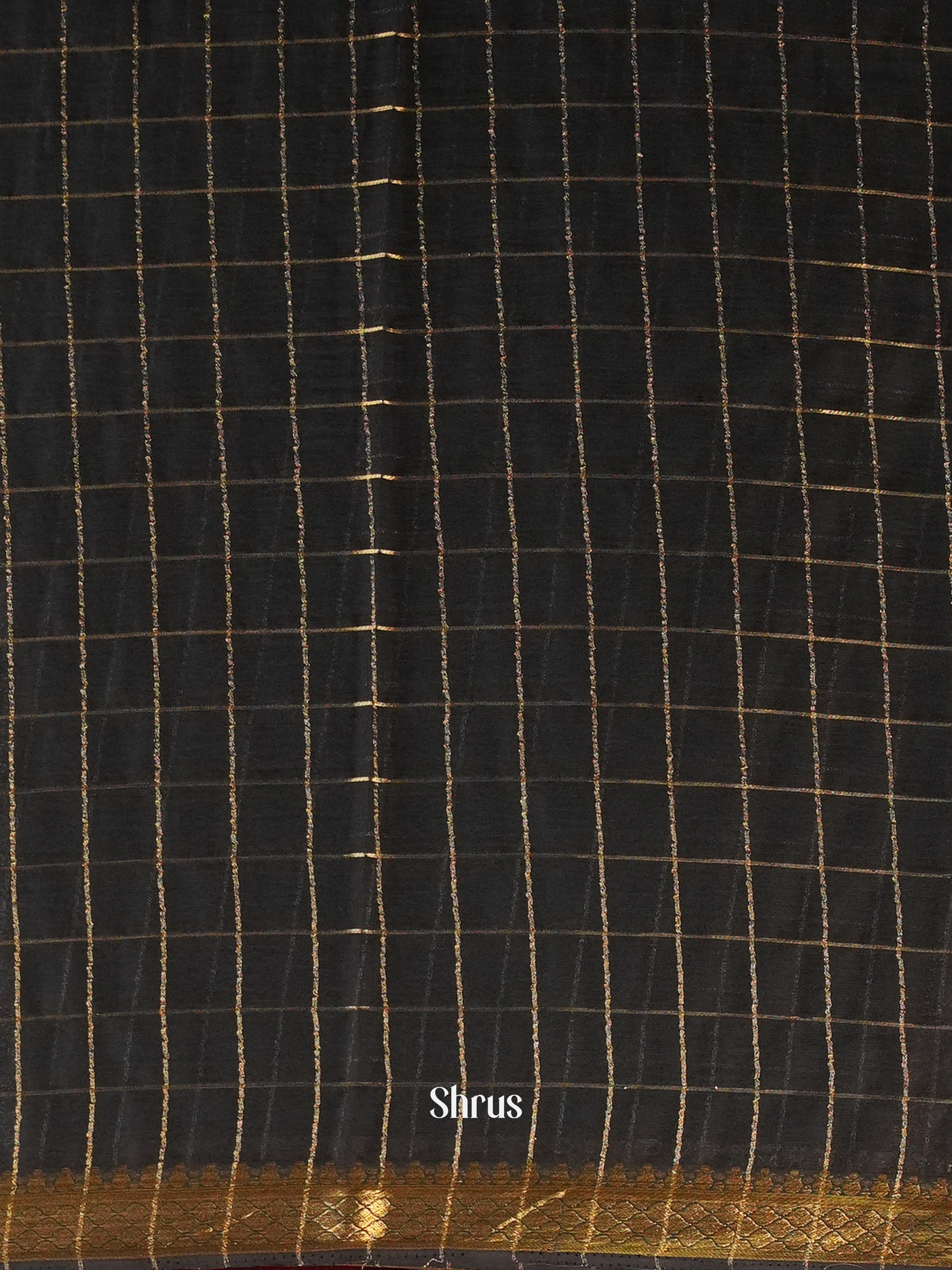 Black - Semi Mysoresilk Saree - Shop on Shrus.com