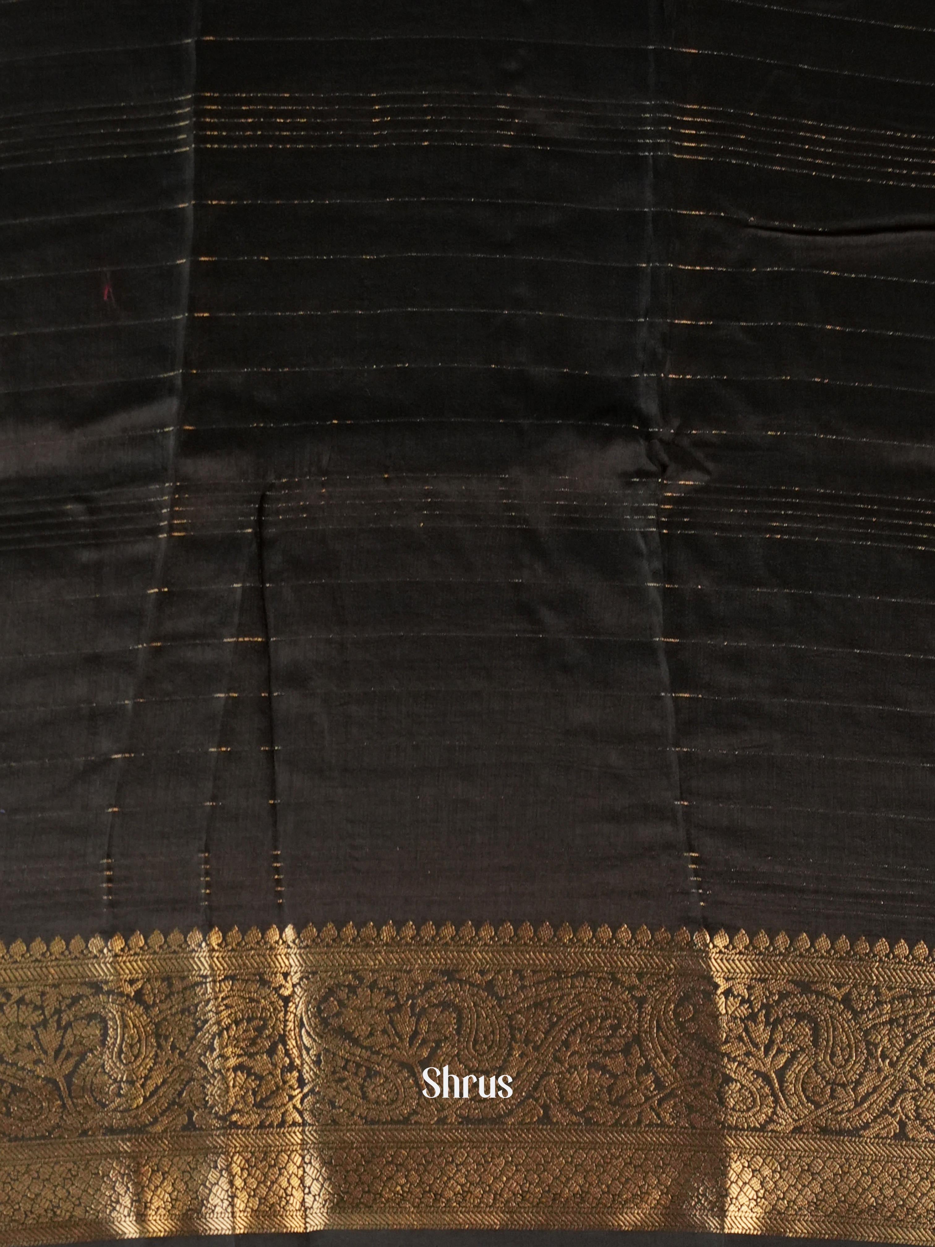 Black- Semi Mysoresilk Saree - Shop on Shrus.com