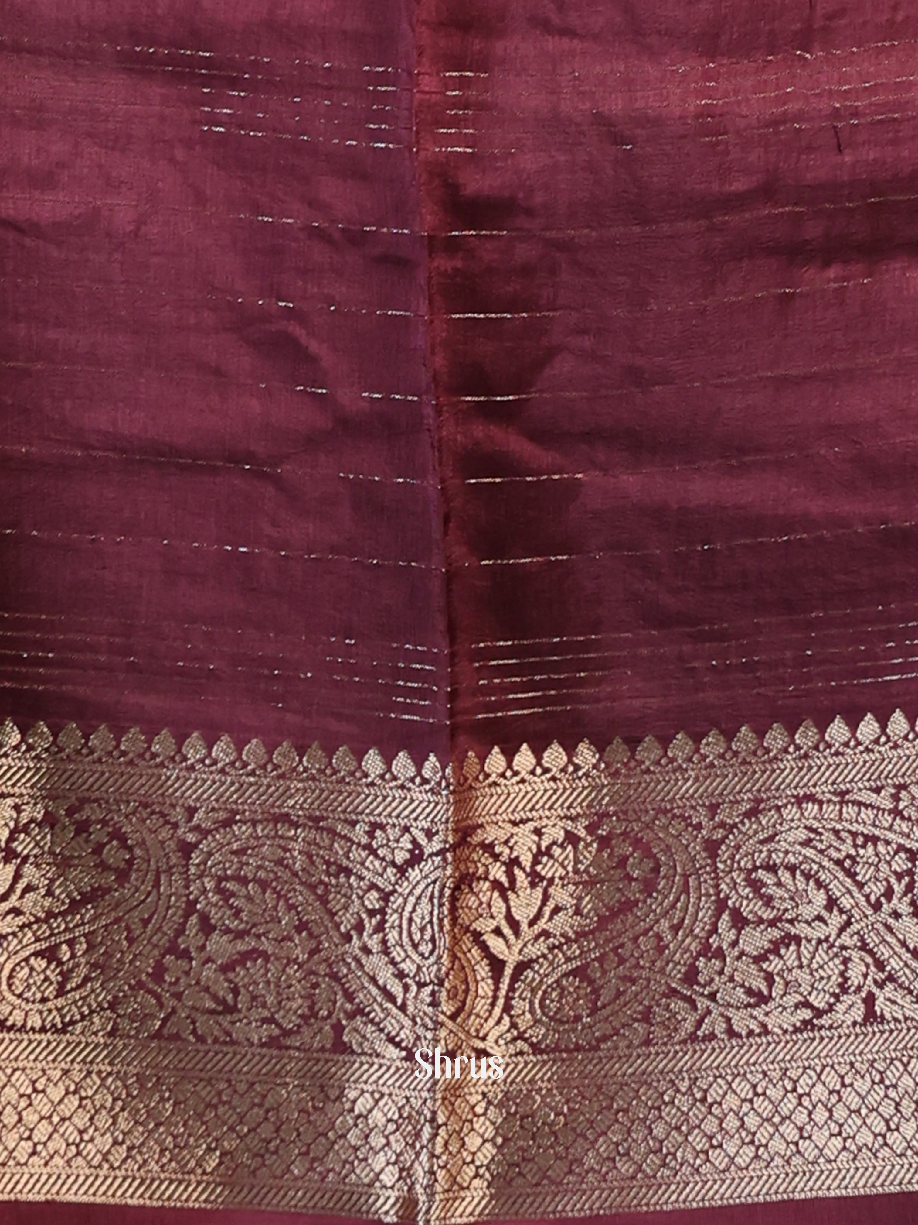 Brown - Semi Mysoresilk Saree - Shop on Shrus.com