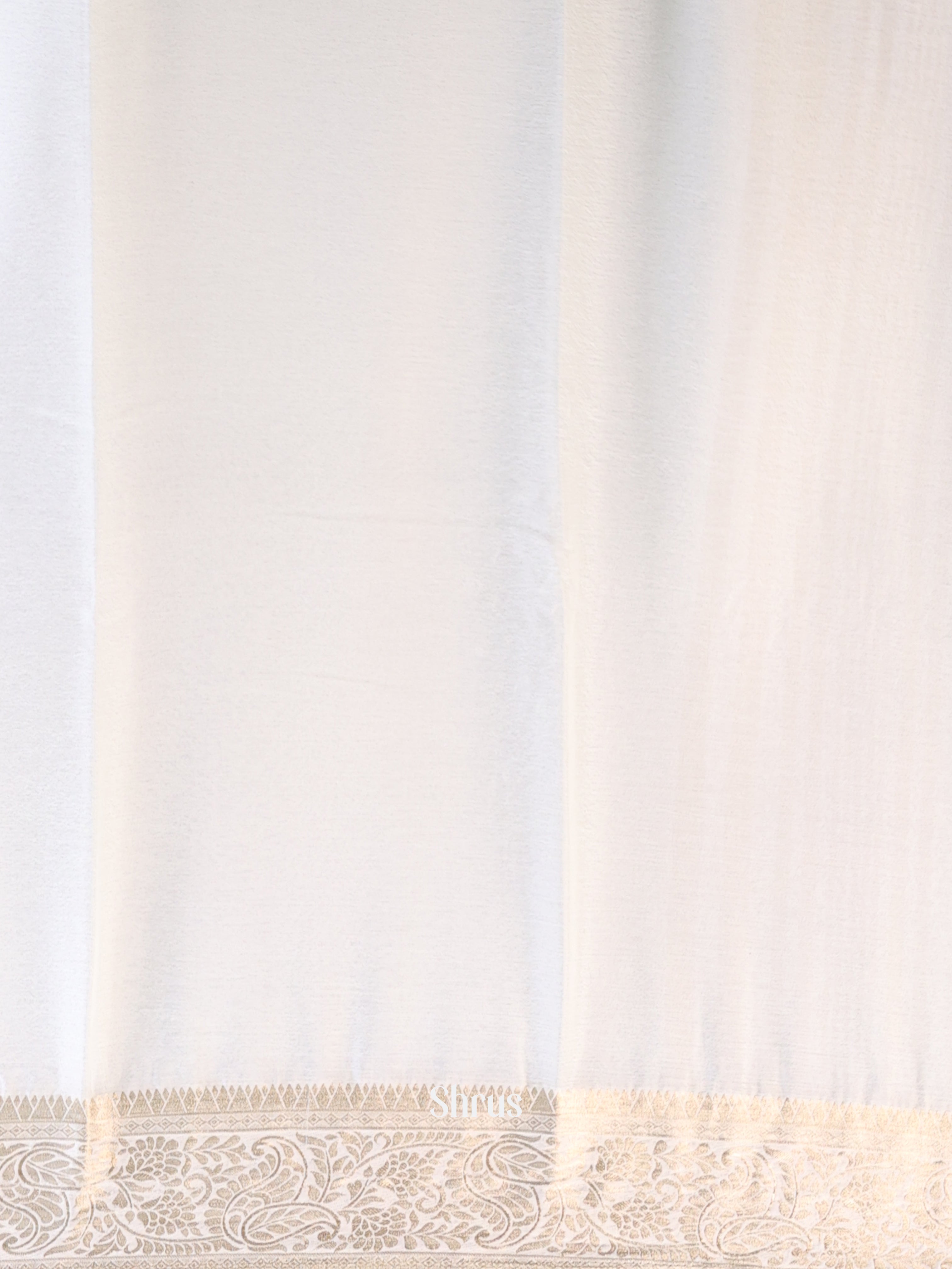 Cream - Semi Mysoresilk Saree - Shop on Shrus.com