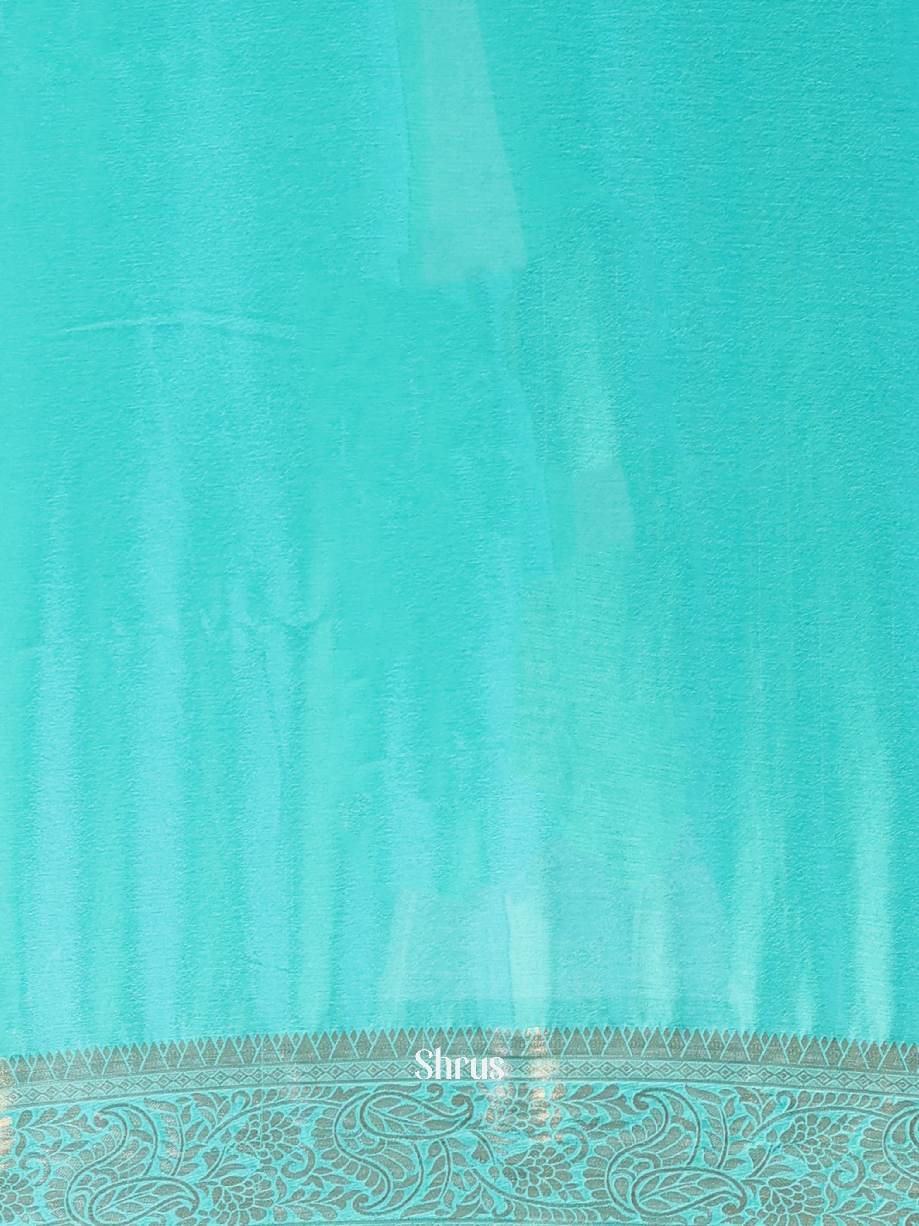 Teal - Semi Mysoresilk Saree - Shop on Shrus.com