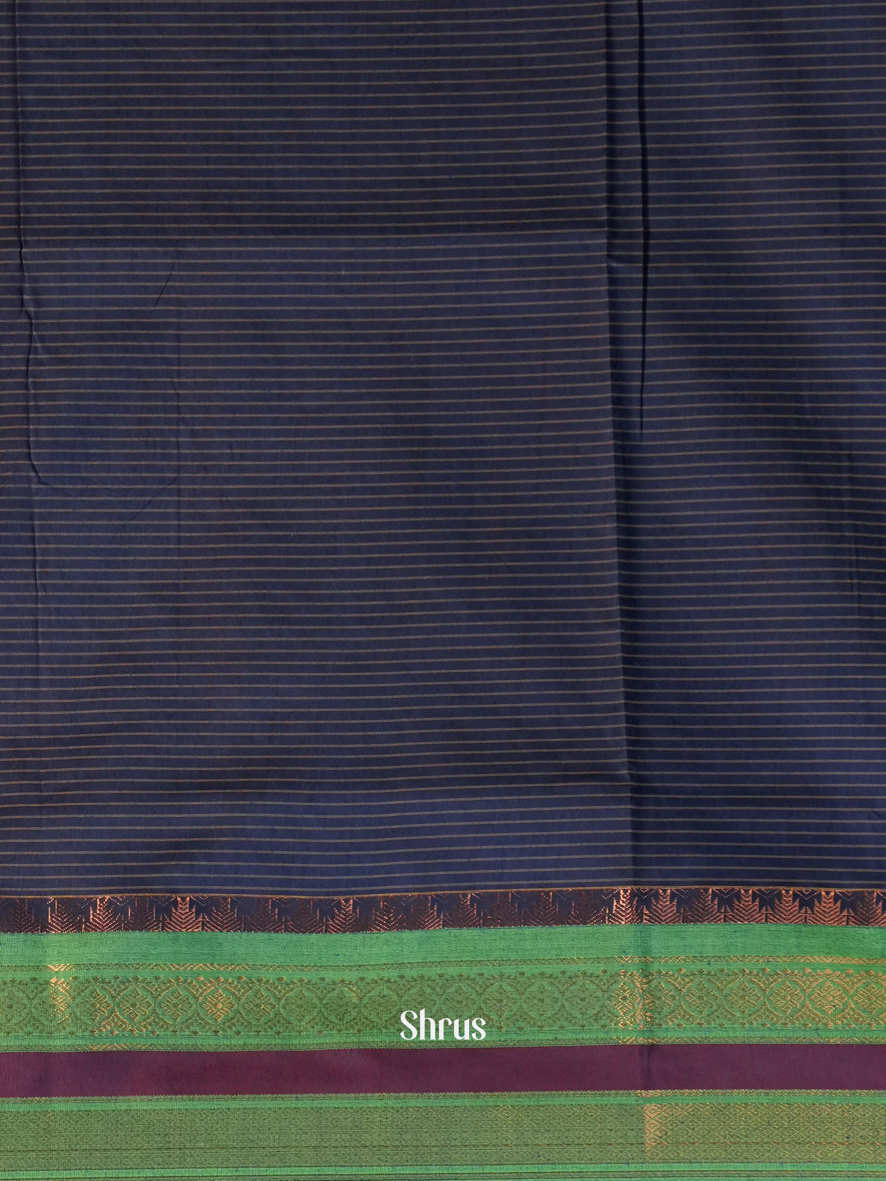 Lite Brown & Blue - Kalyani Cotton Saree - Shop on Shrus.com