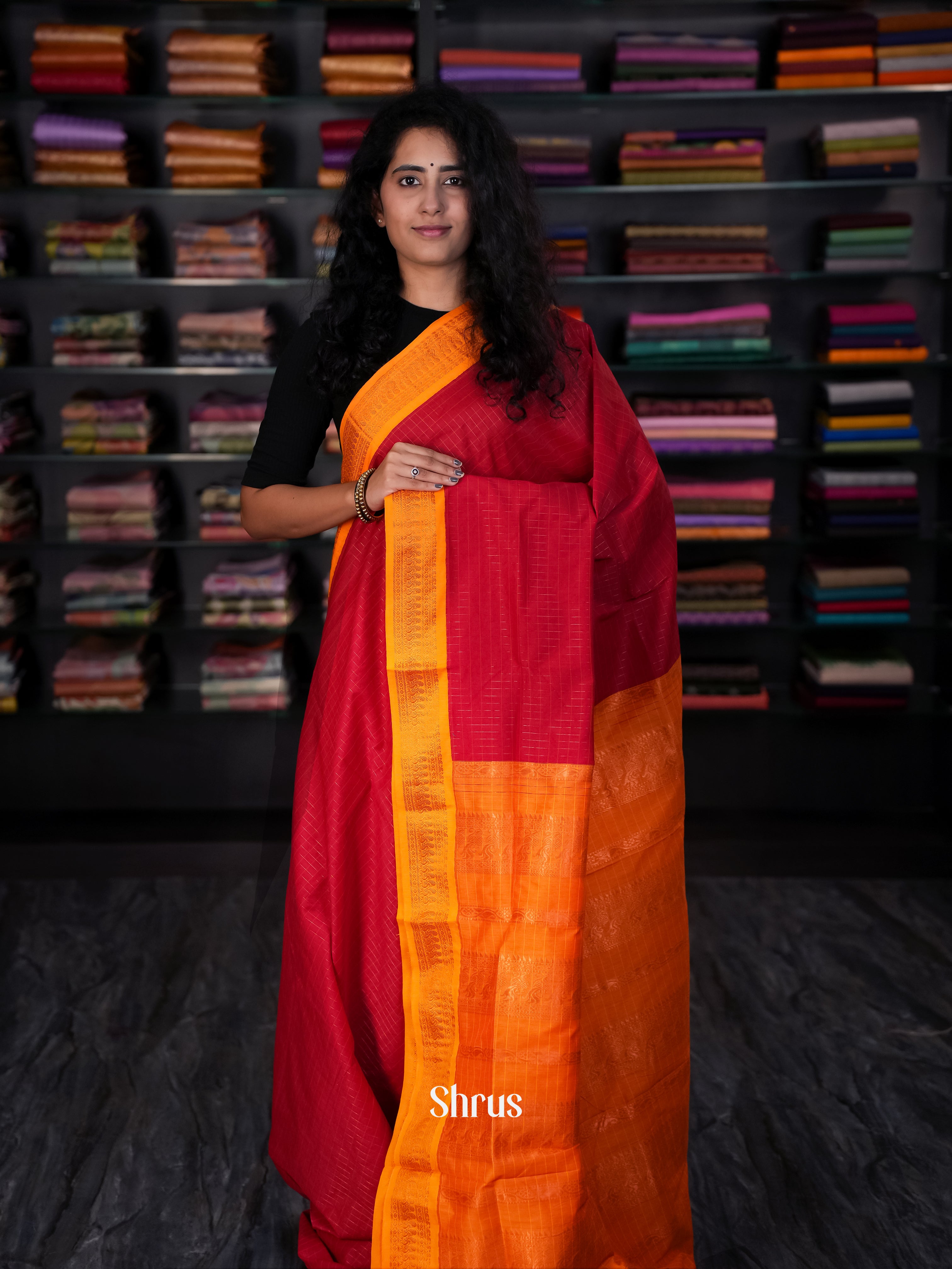 Red & Orange - Kalyani Cotton - Shop on Shrus.com