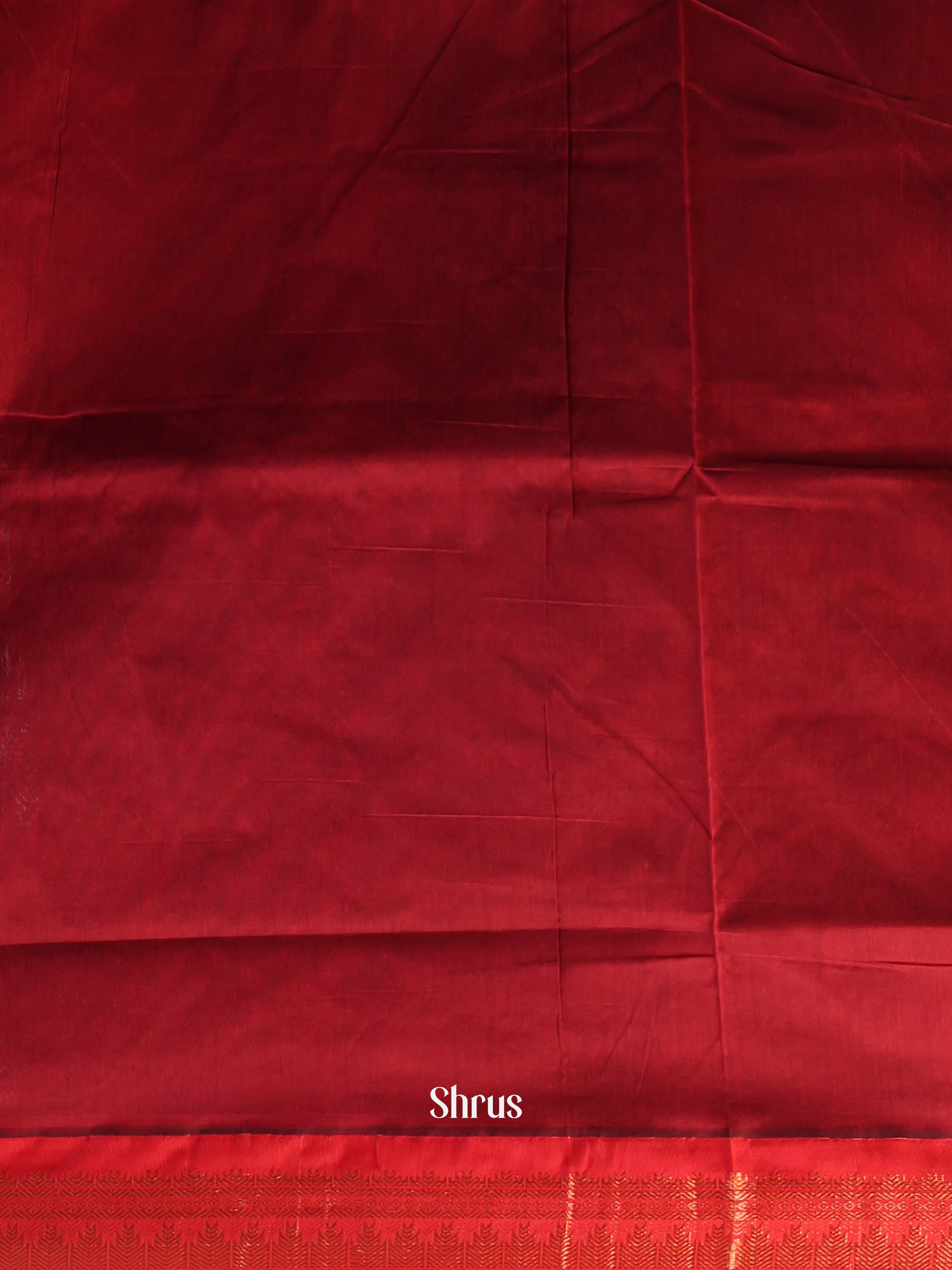 Green & Maroon- Kalyani Cotton Saree - Shop on Shrus.com