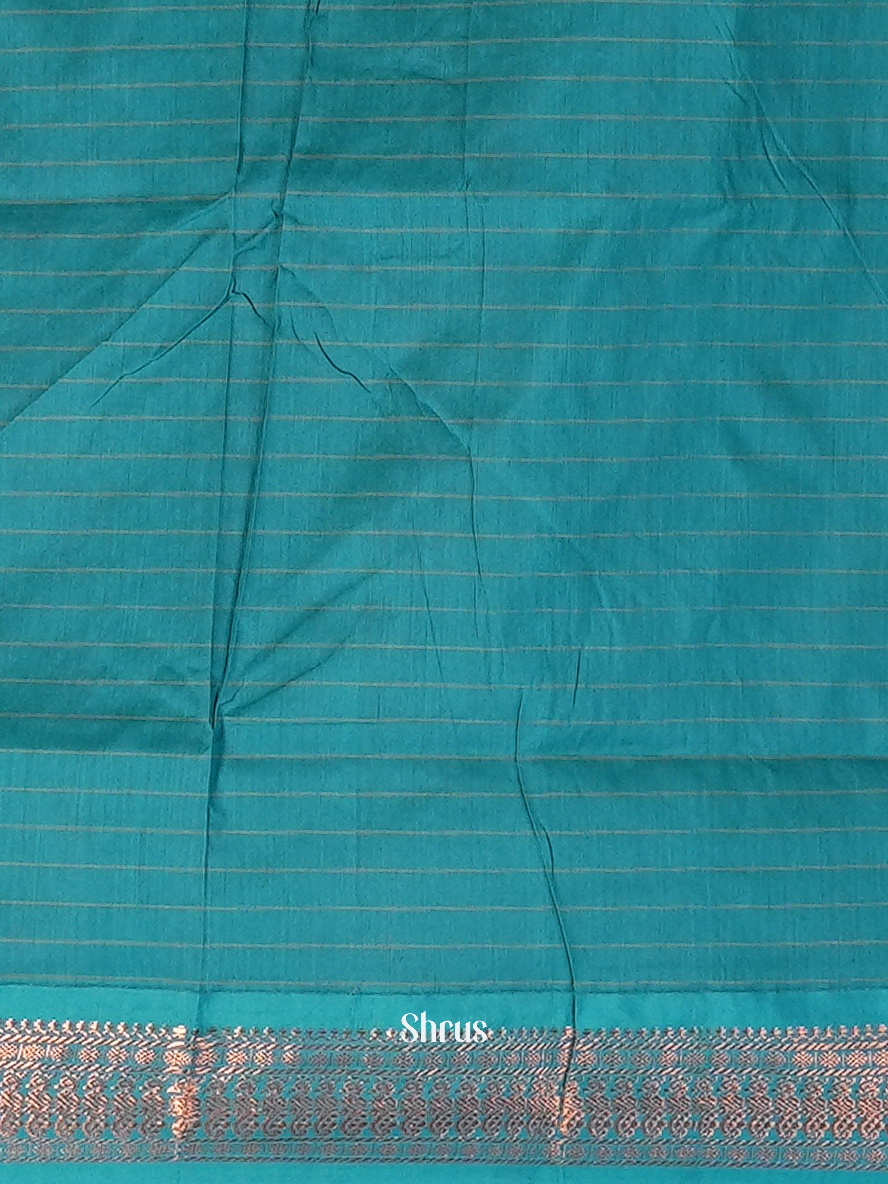 Pista Green & Teal - Kalyani Cotton Saree - Shop on Shrus.com