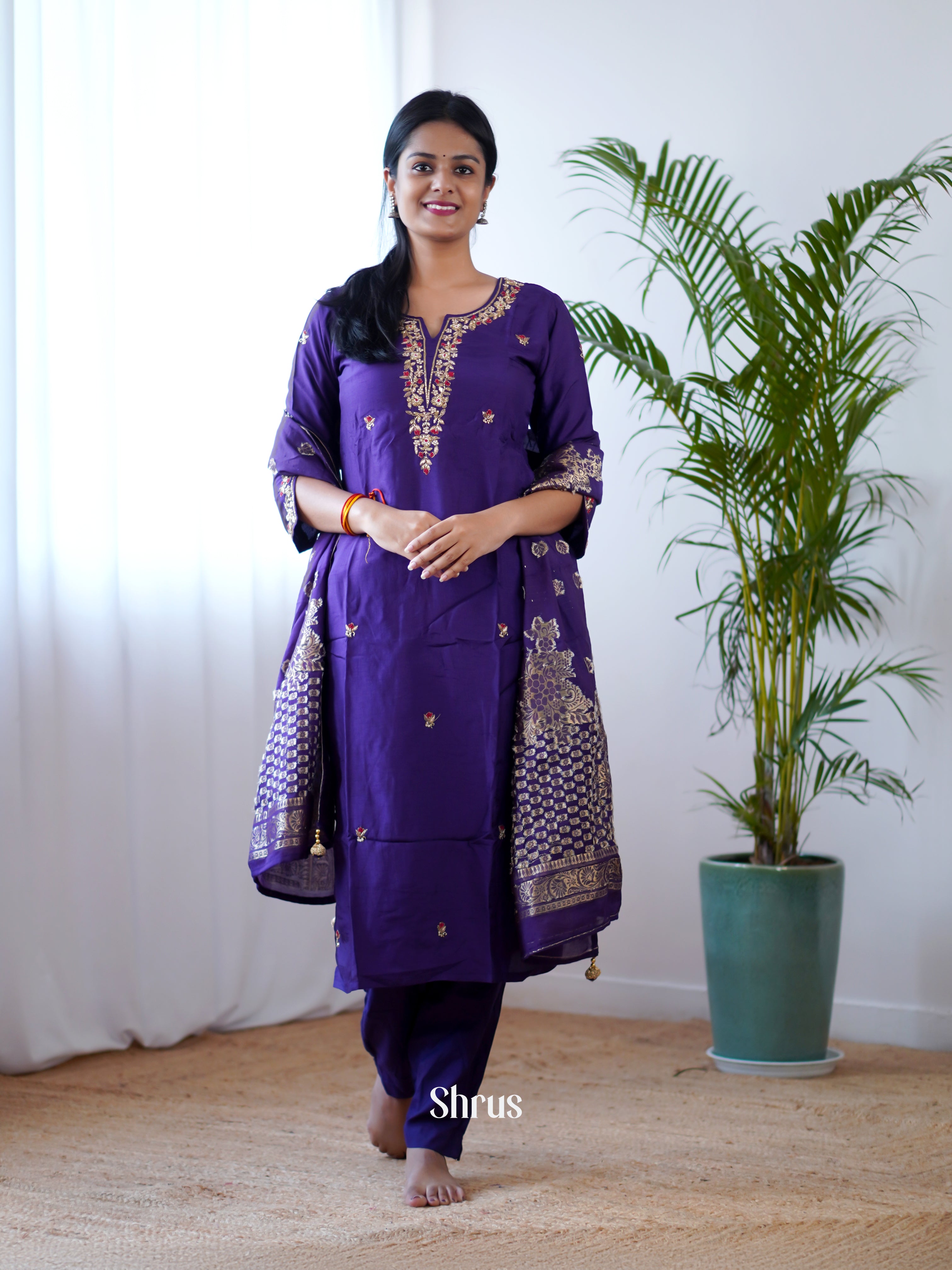 Violet -3pc Readymade Suits - Shop on Shrus.com