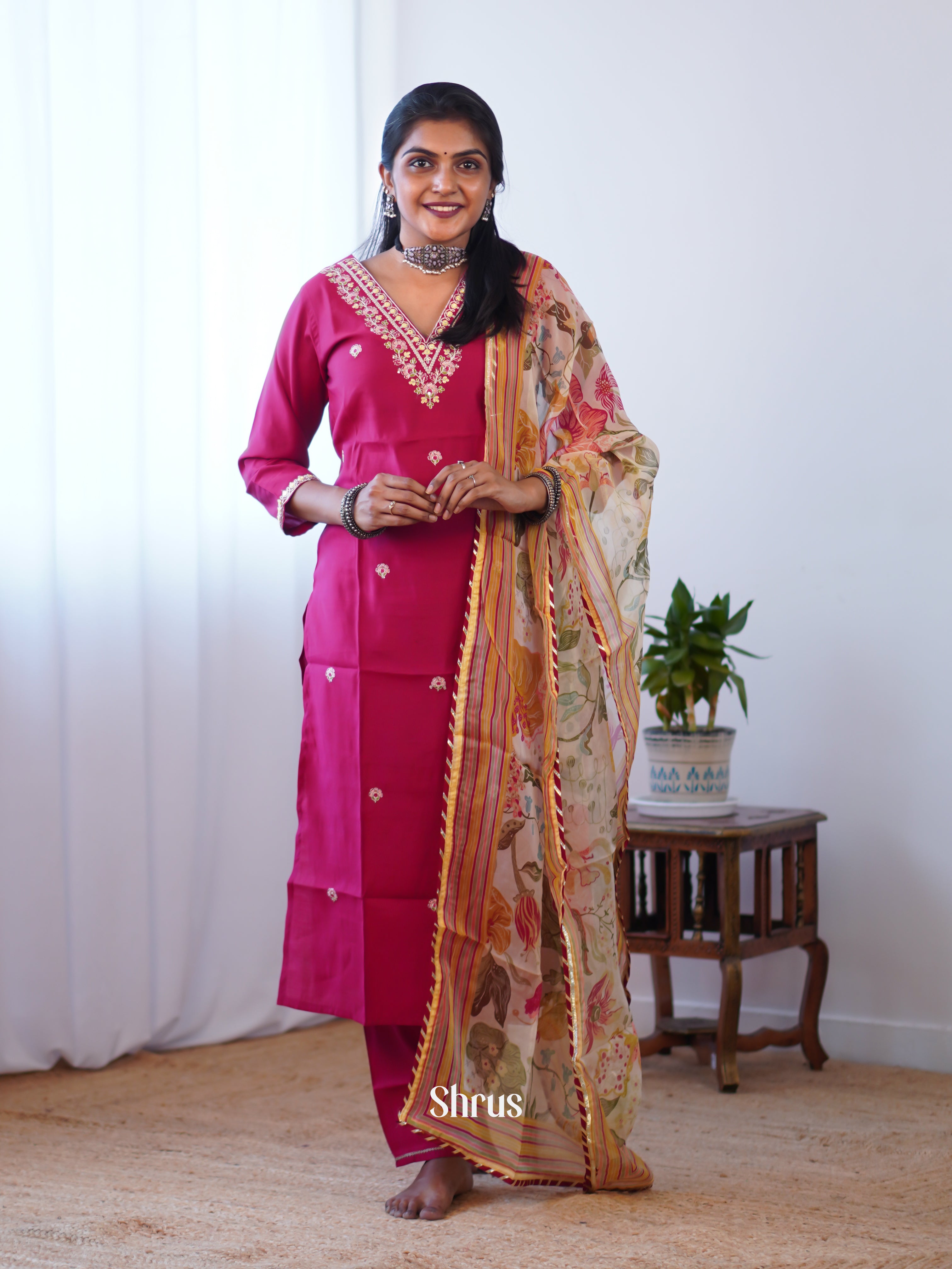 Red & Beige- 3pcReadymade Suits - Shop on Shrus.com