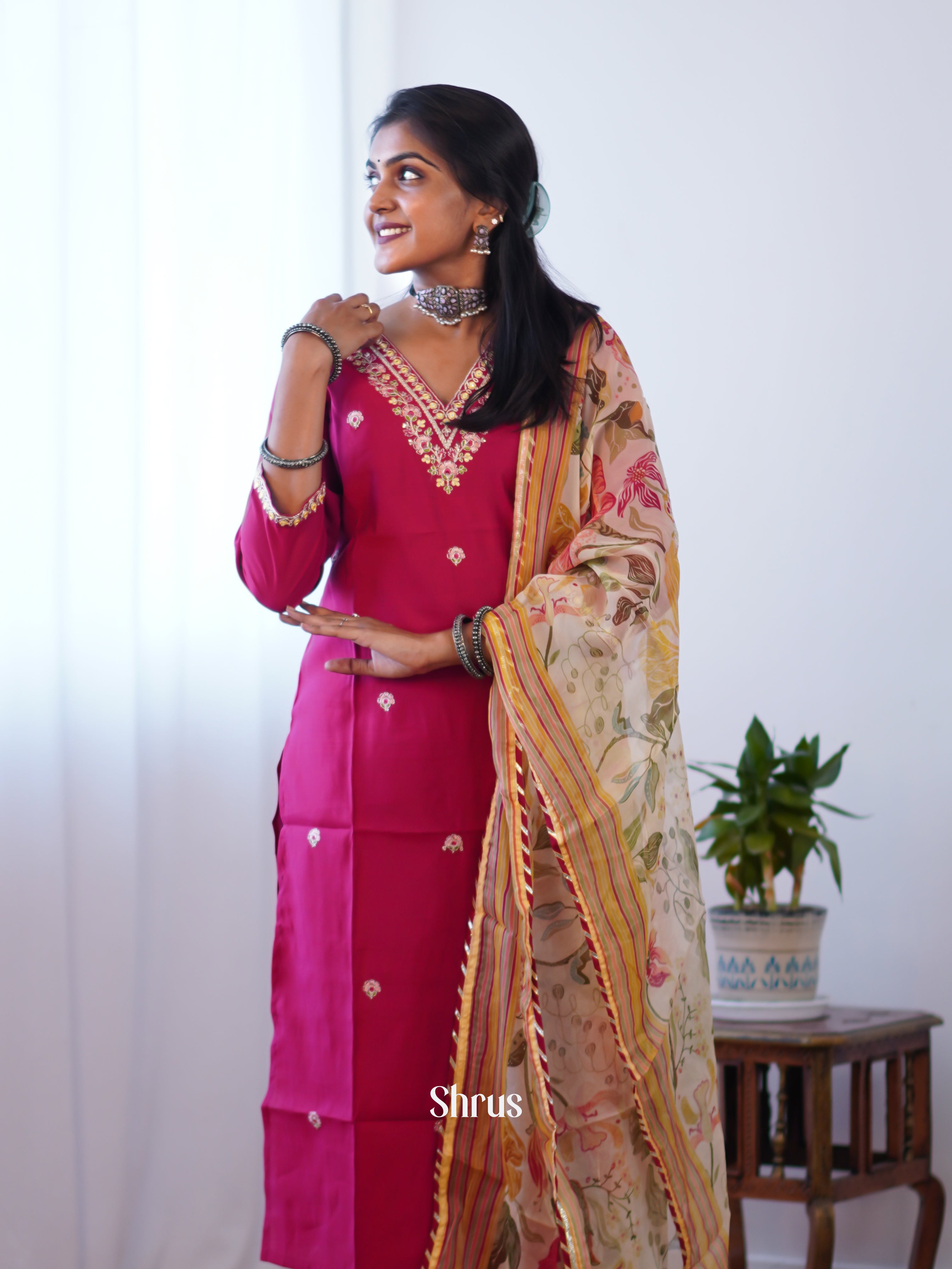Red & Beige- 3pcReadymade Suits - Shop on Shrus.com