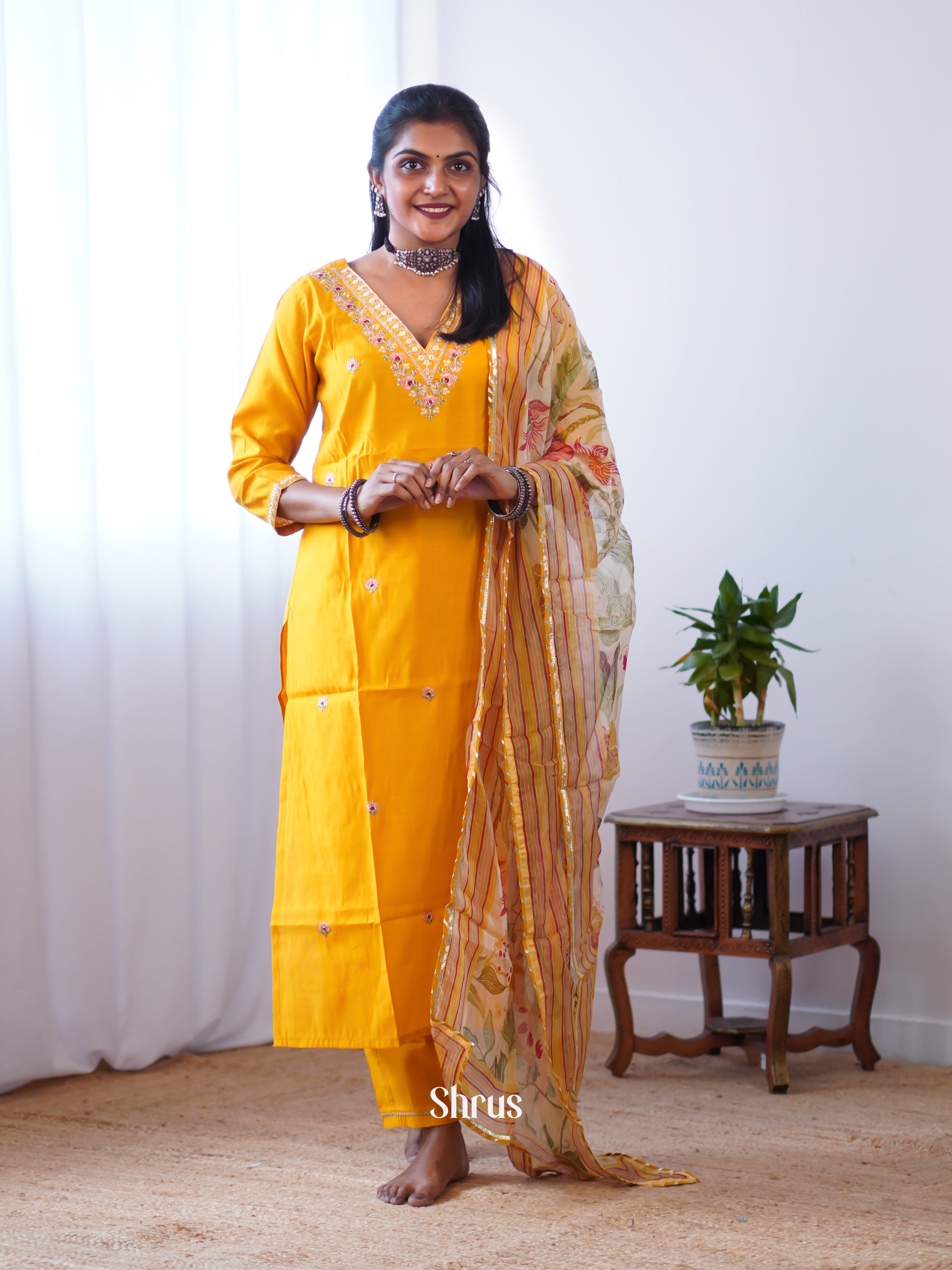 Mambazha Yellow - 3pc Readymade Suits - Shop on Shrus.com