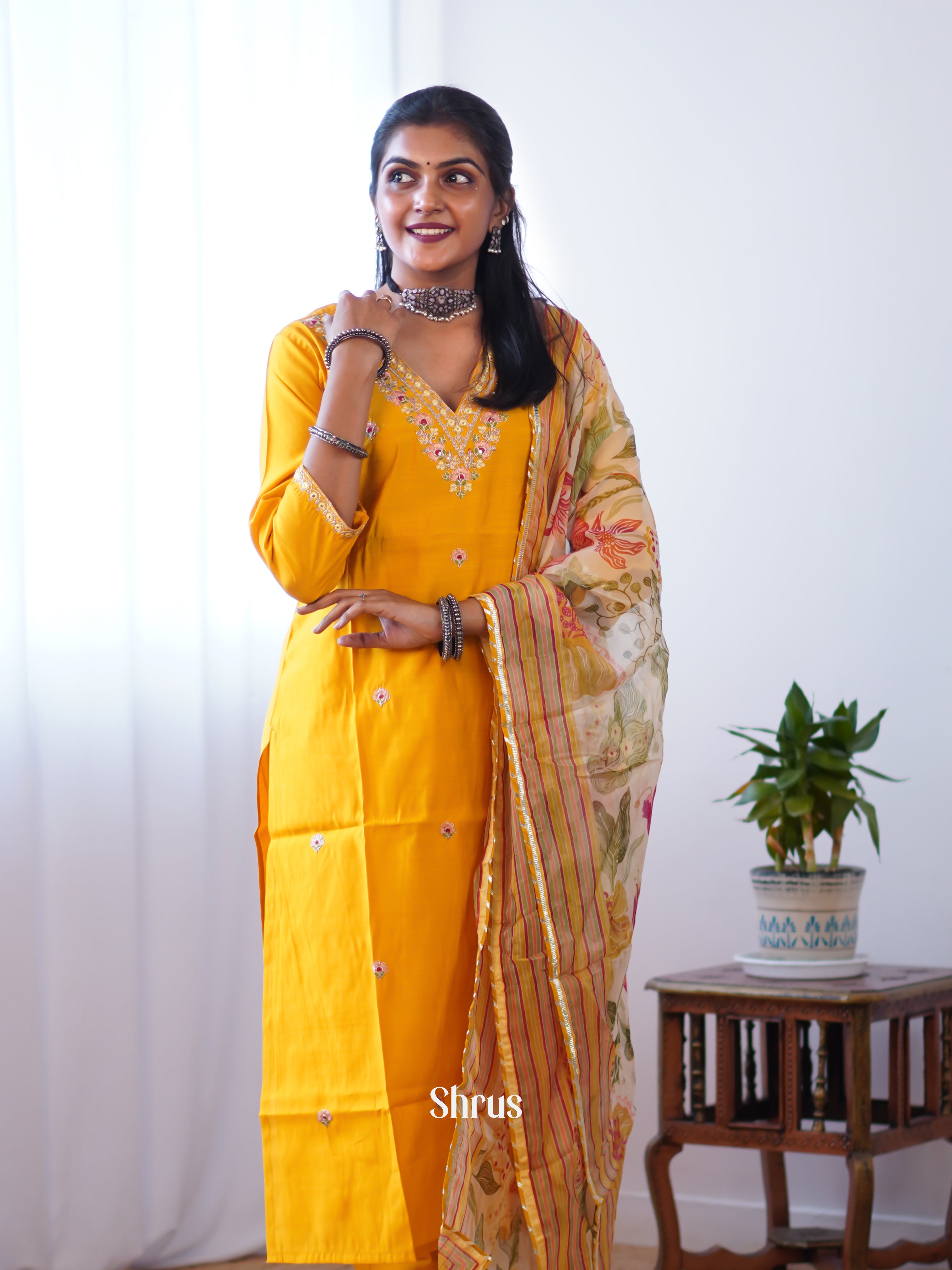 Mambazha Yellow - 3pc Readymade Suits - Shop on Shrus.com