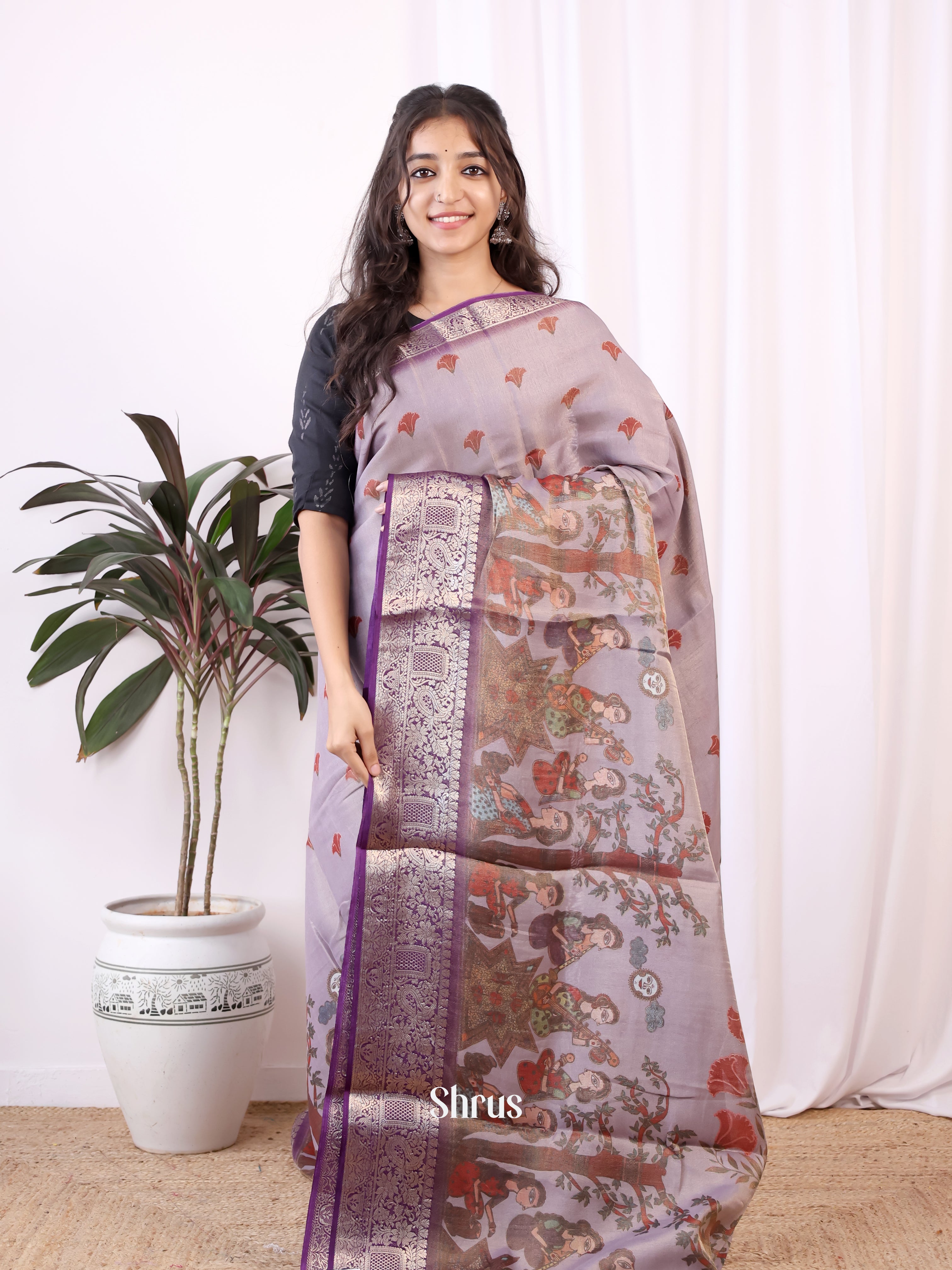 CIS13057 - Semi Tissue Dola Saree - Shop on Shrus.com