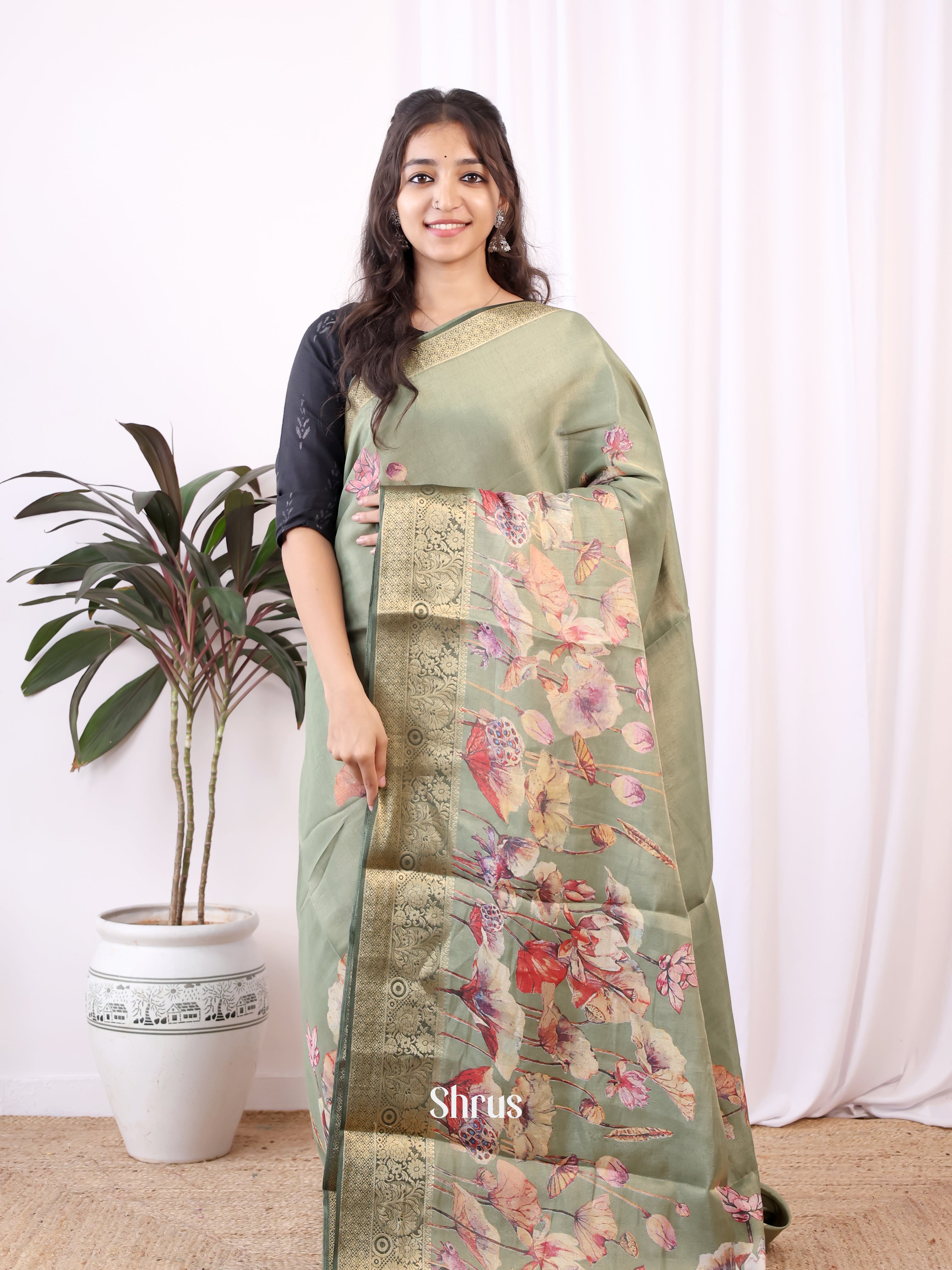 CIS13058 - Semi Tissue Dola Saree - Shop on Shrus.com
