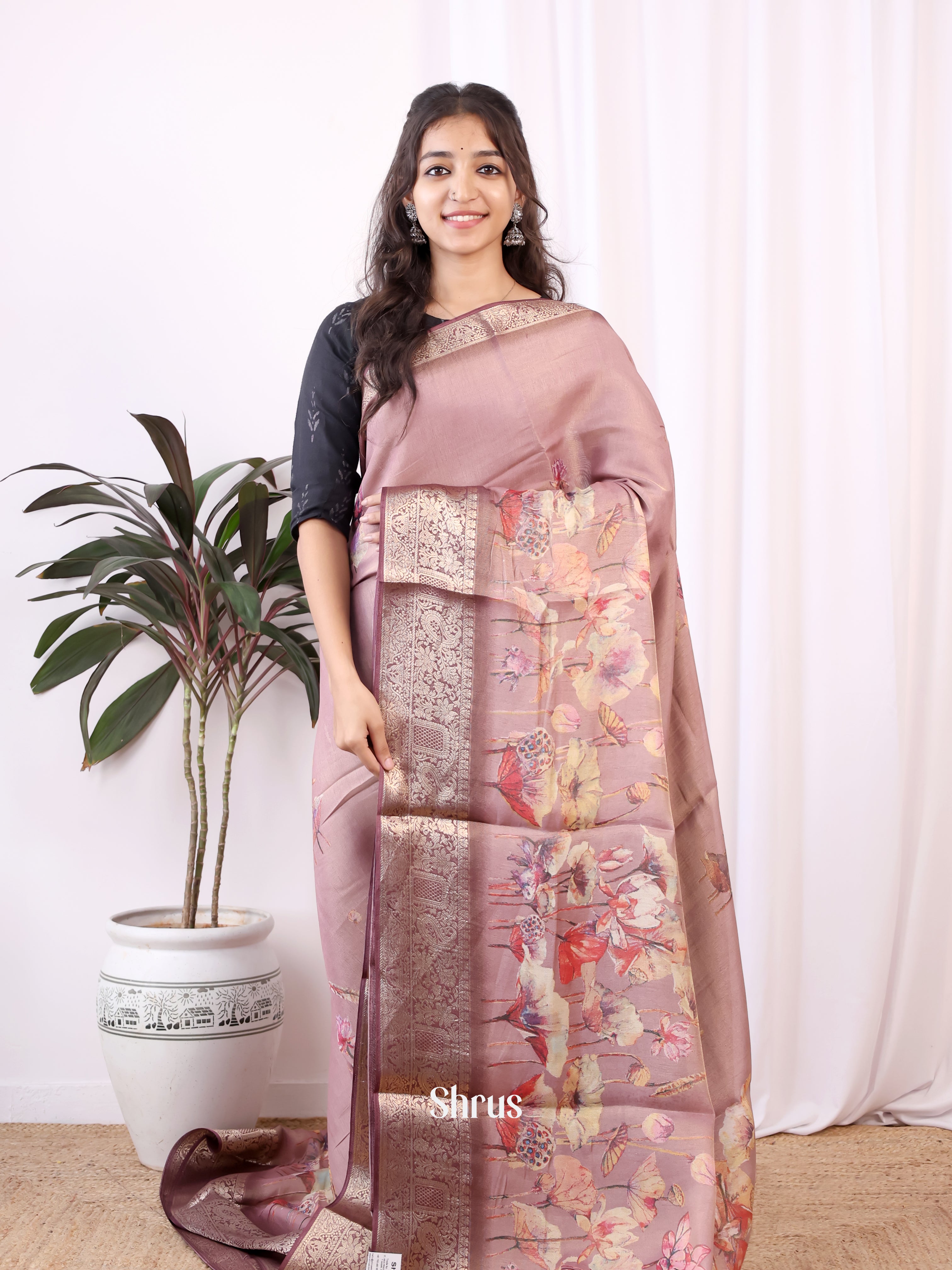 CIS13060 - Semi Tissue Dola Saree - Shop on Shrus.com
