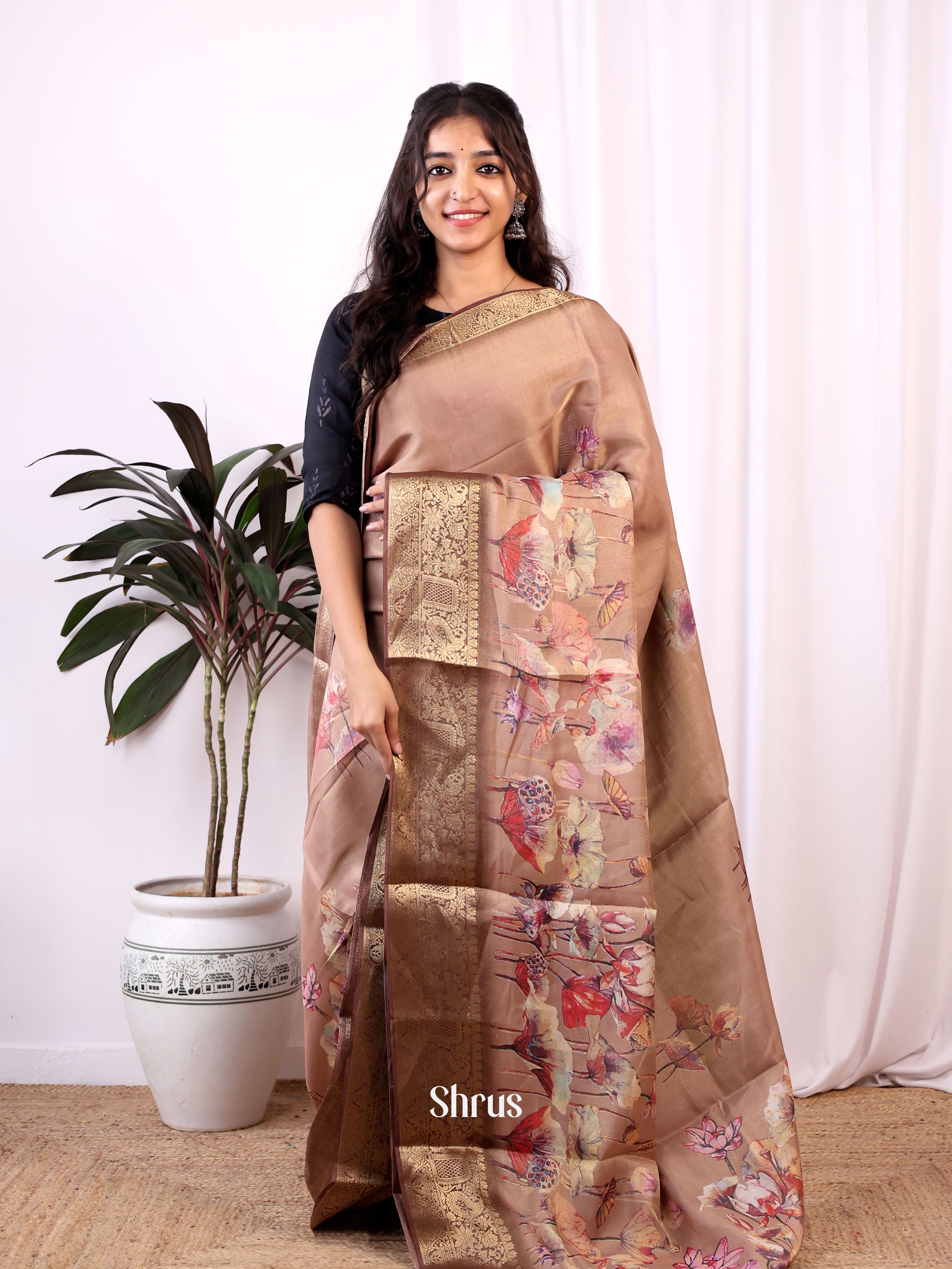 CIS13063 - Semi Tissue Dola Saree - Shop on Shrus.com
