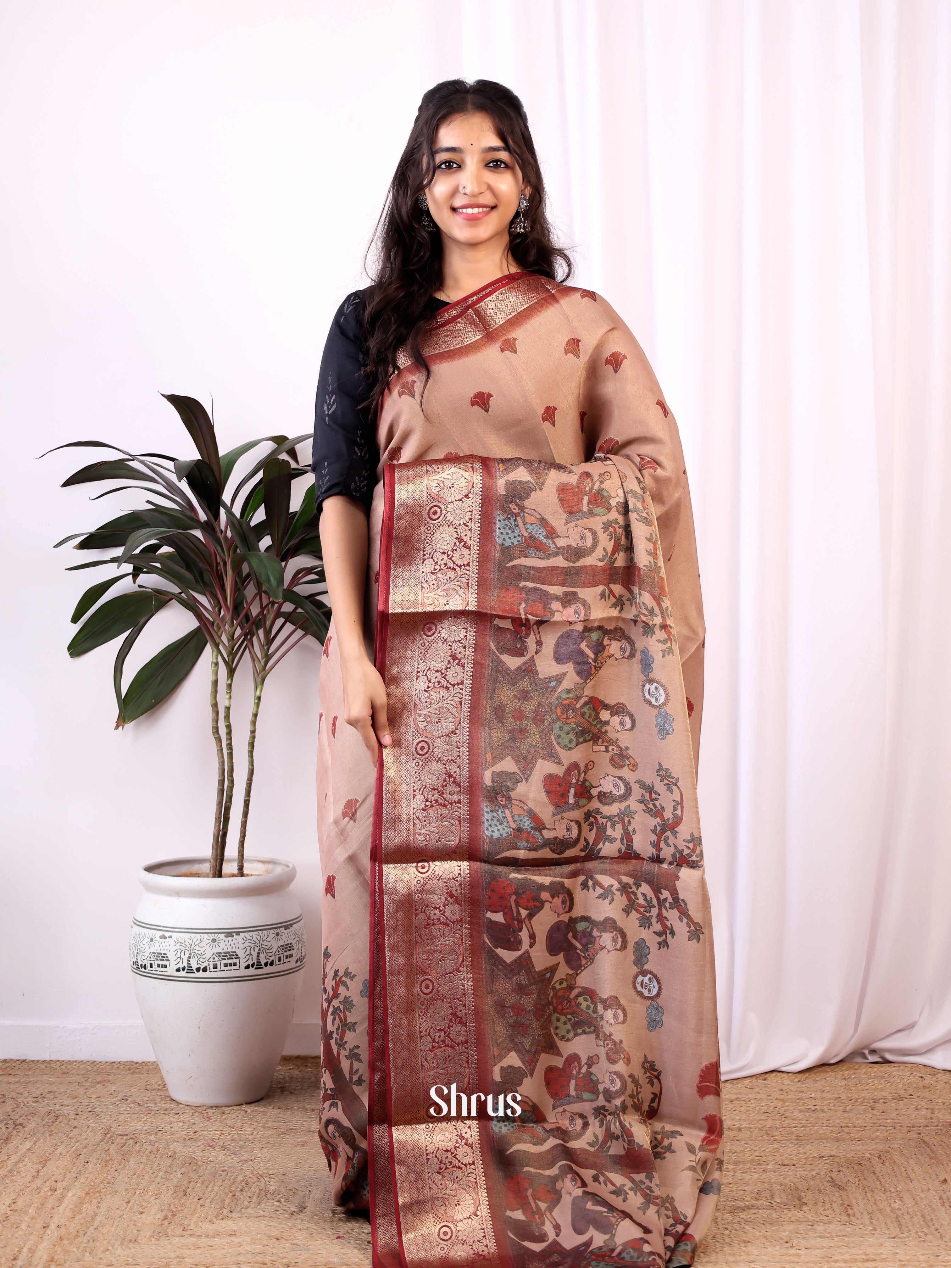 CIS13064 - Semi Tissue Dola Saree - Shop on Shrus.com