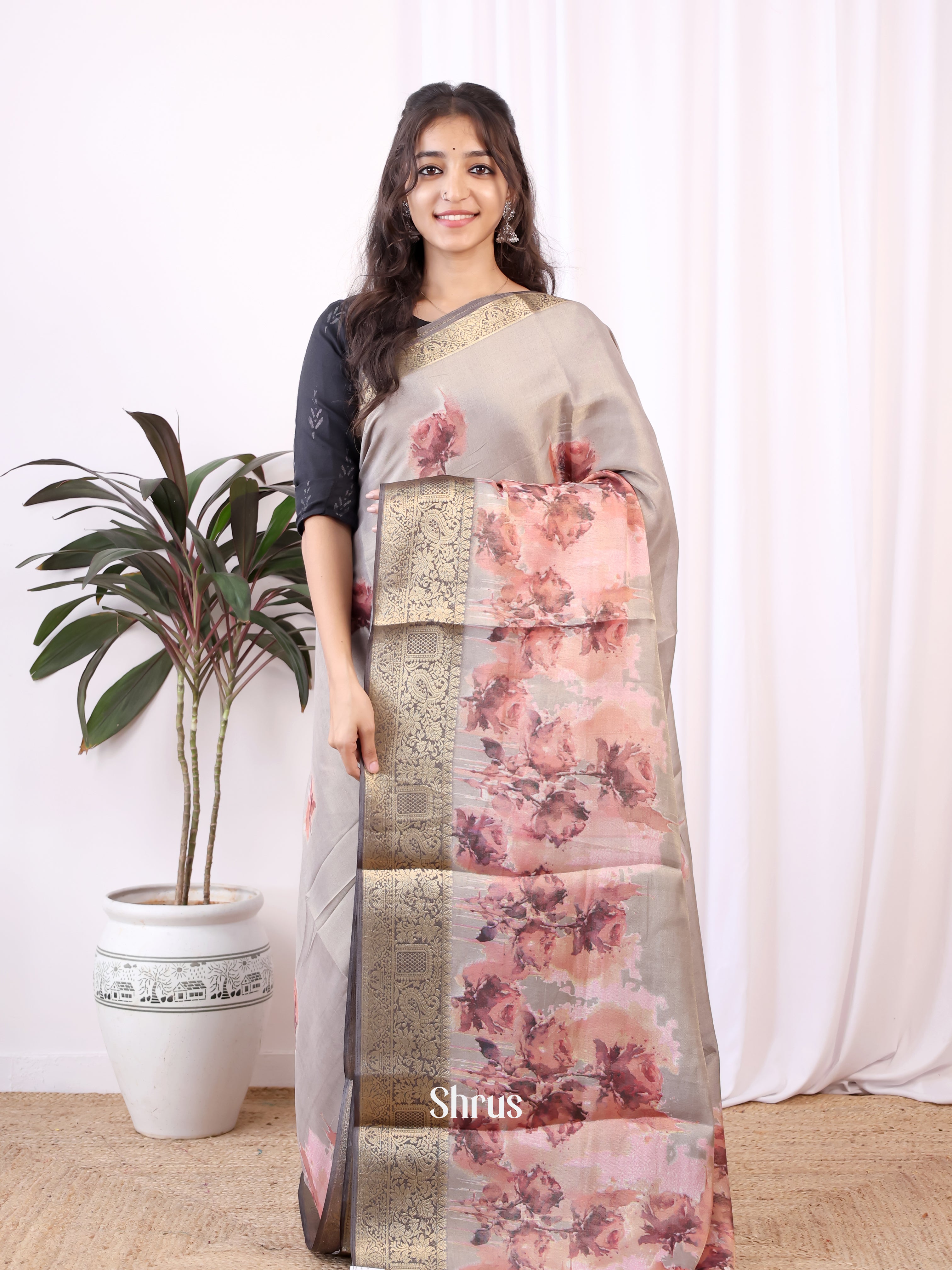 CIS13066 - Semi Tissue Dola Saree - Shop on Shrus.com