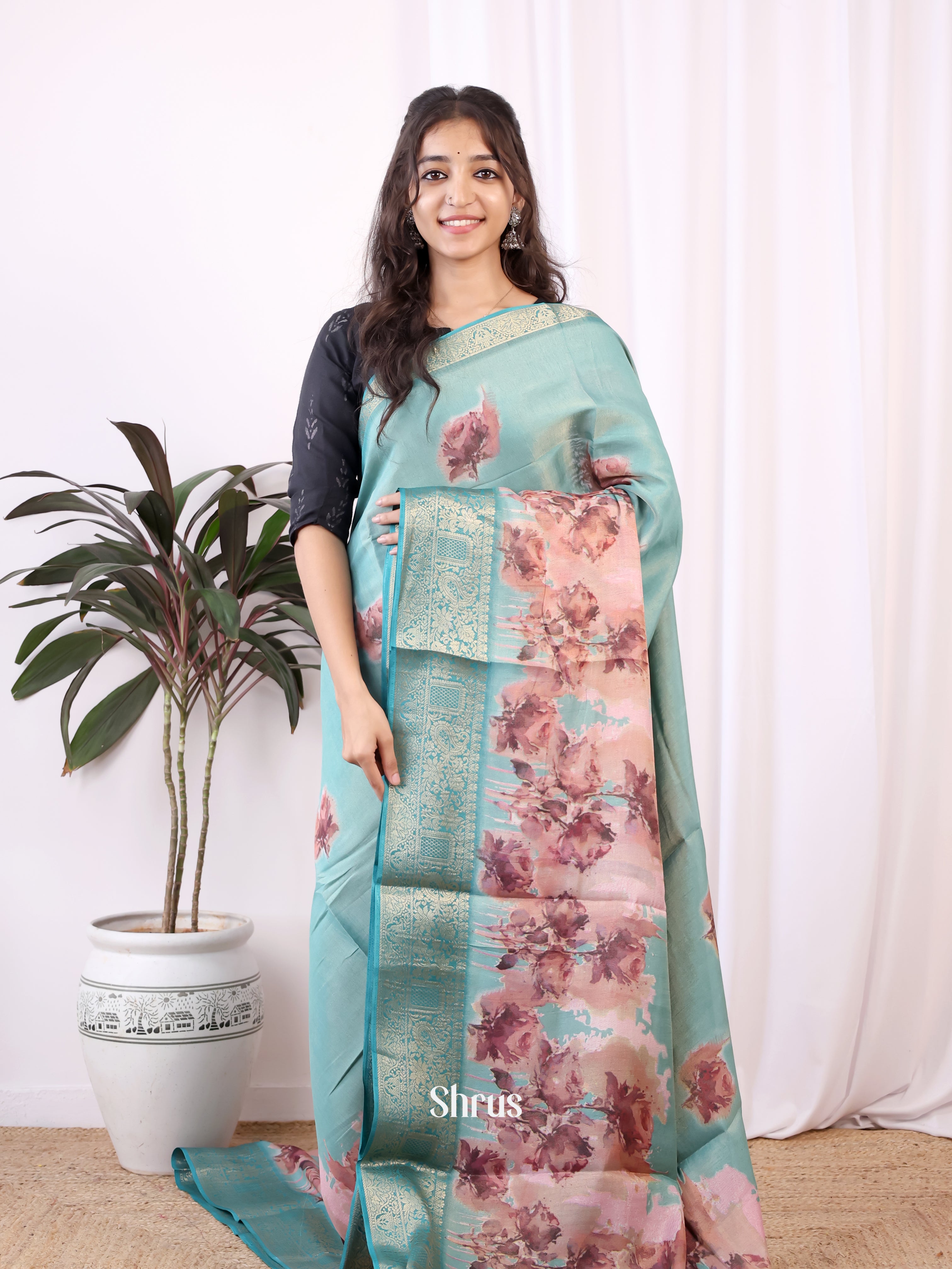 CIS13067 - Semi Tissue Dola Saree - Shop on Shrus.com