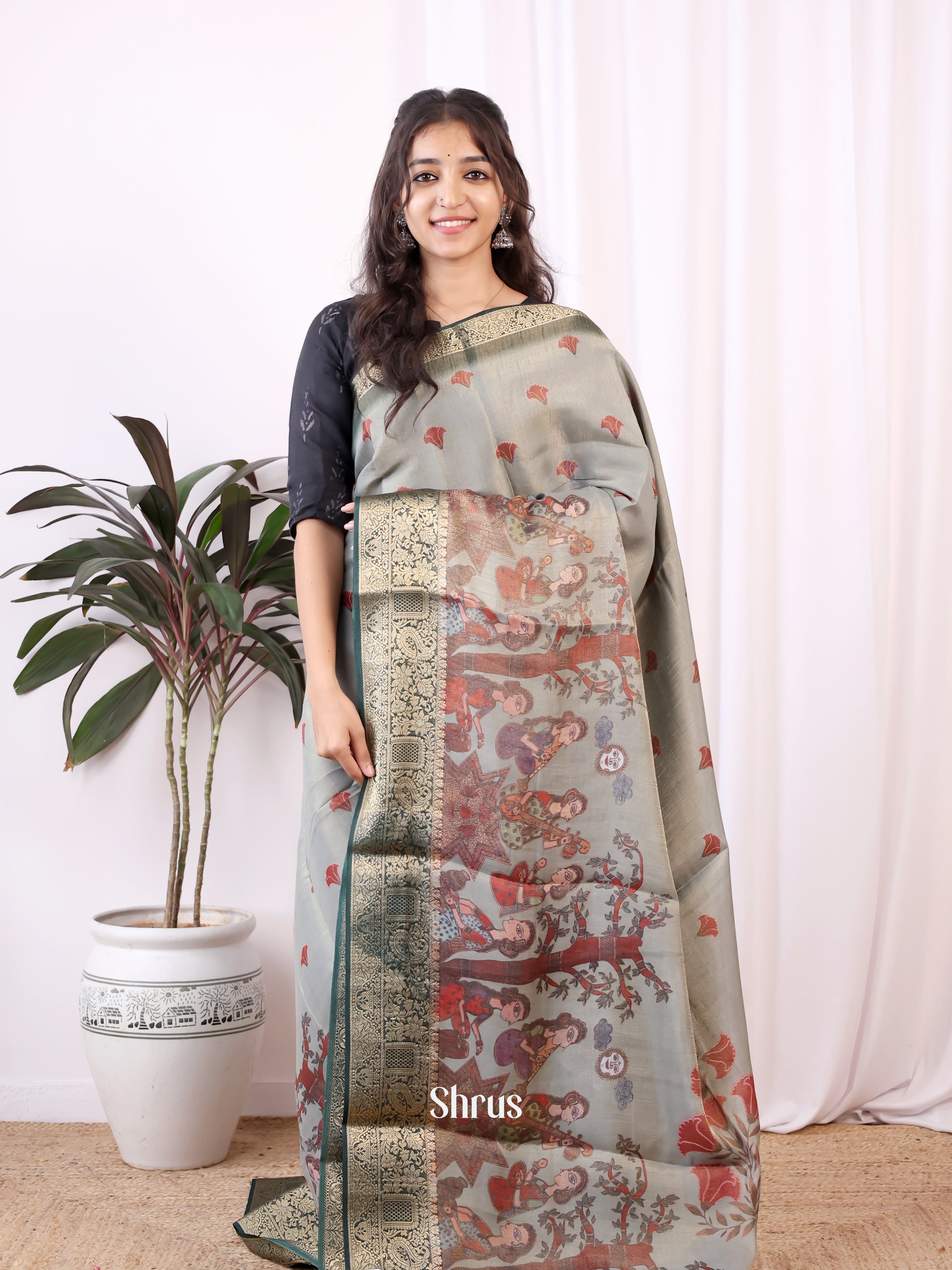 CIS13068 - Semi Tissue Dola Saree - Shop on Shrus.com