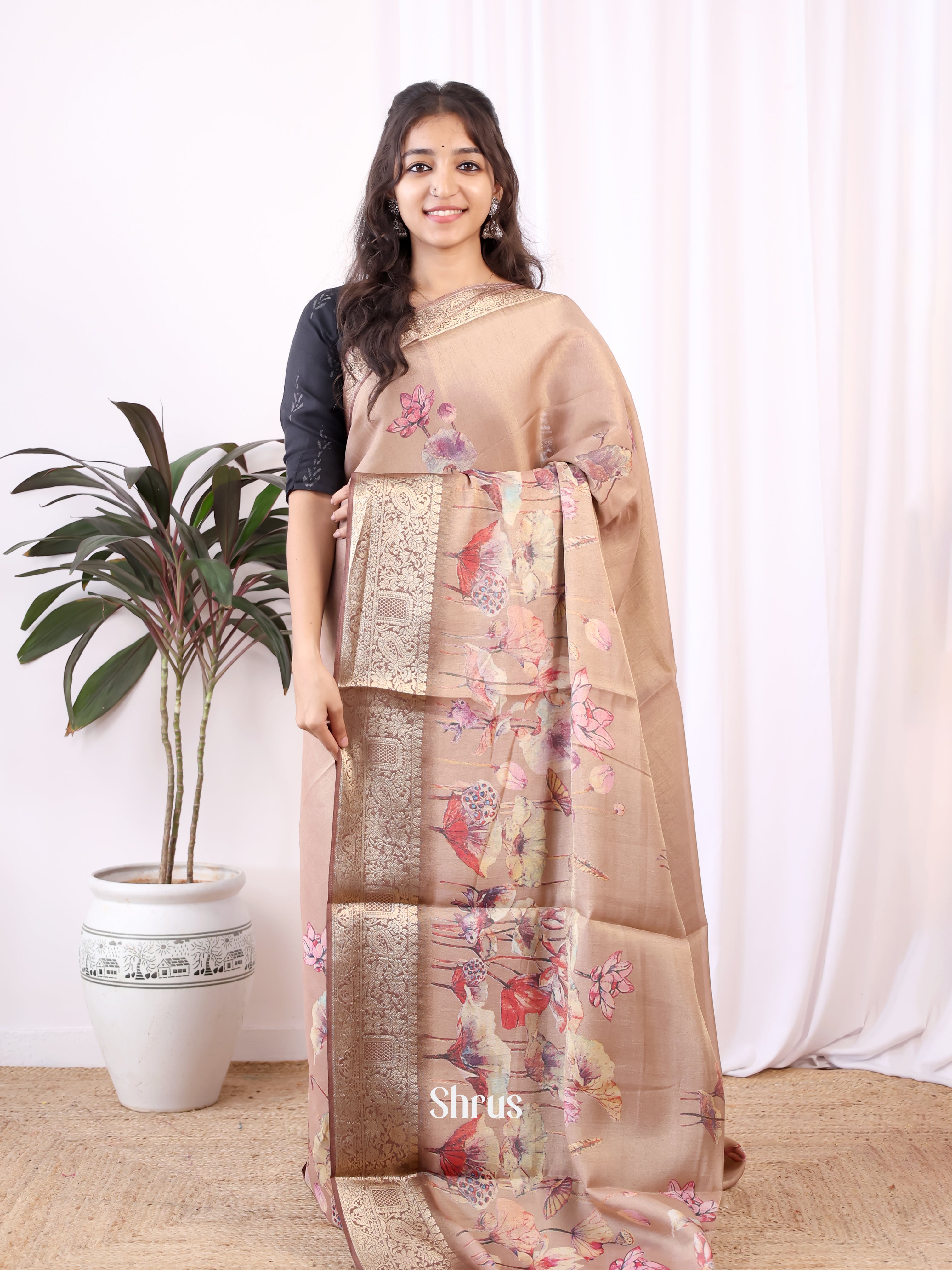 CIS13069 - Semi Tissue Dola Saree - Shop on Shrus.com
