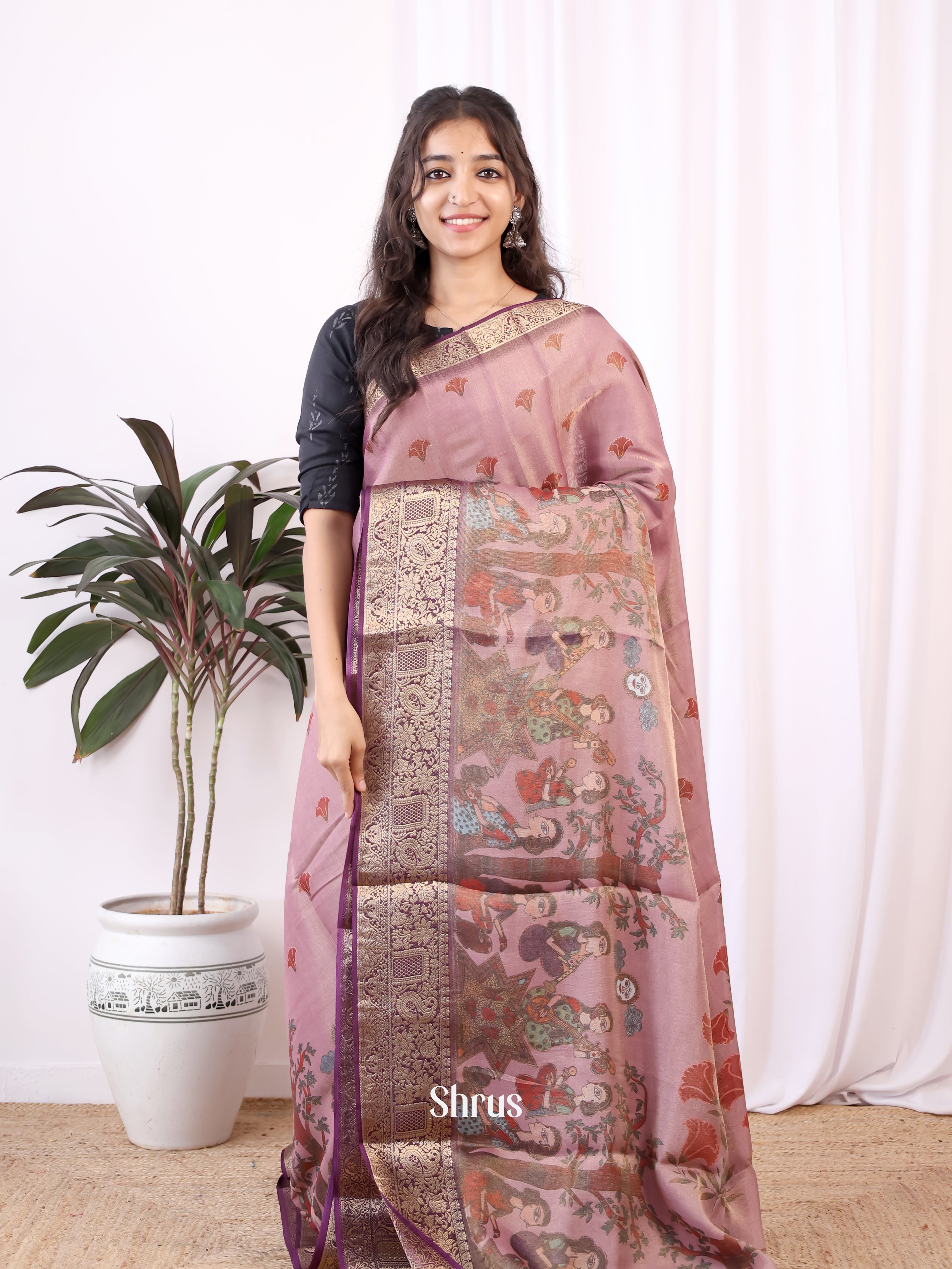 CIS13070 - Semi Tissue Dola Saree - Shop on Shrus.com