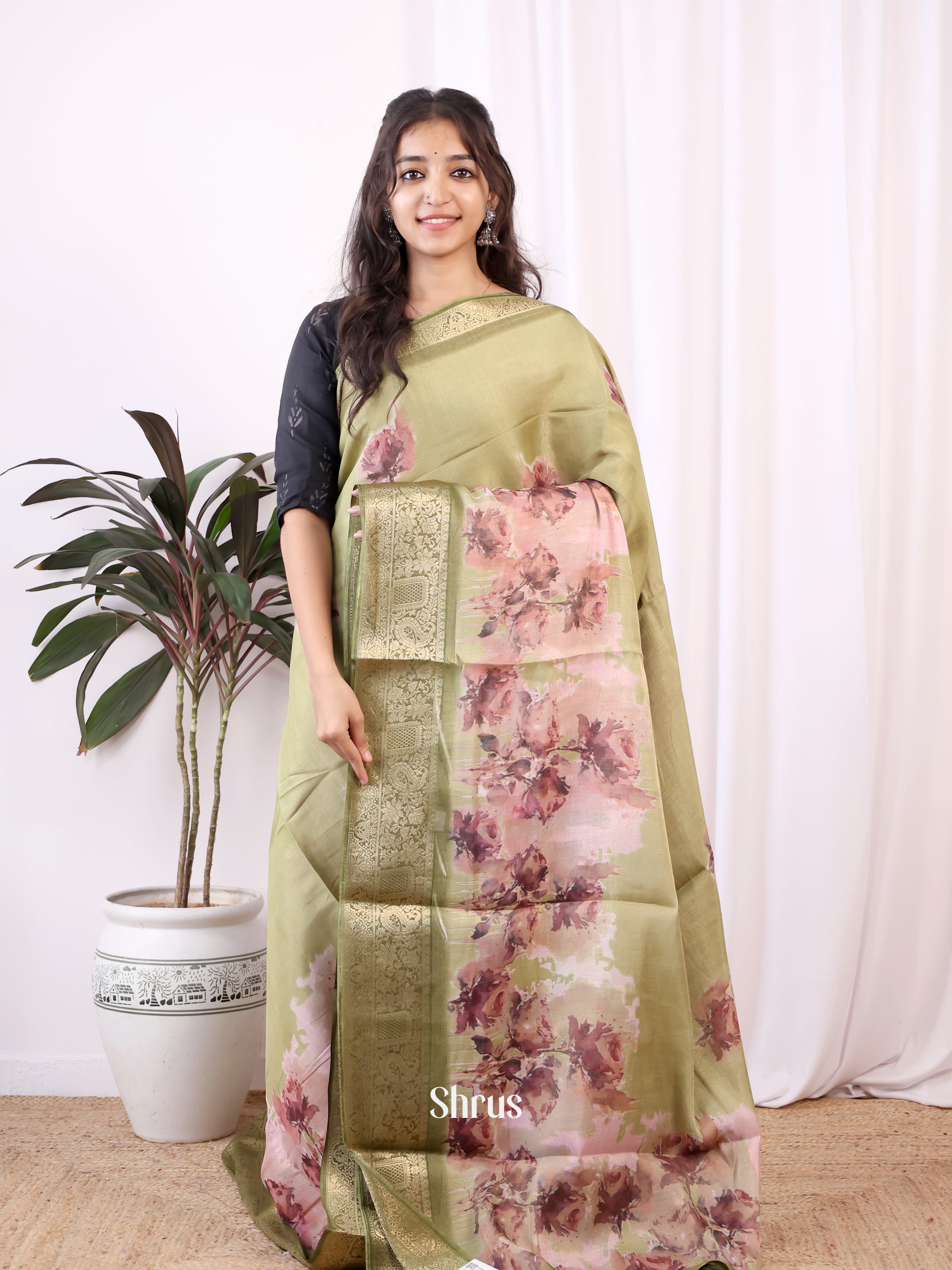 CIS13072 - Semi Tissue Dola Saree - Shop on Shrus.com