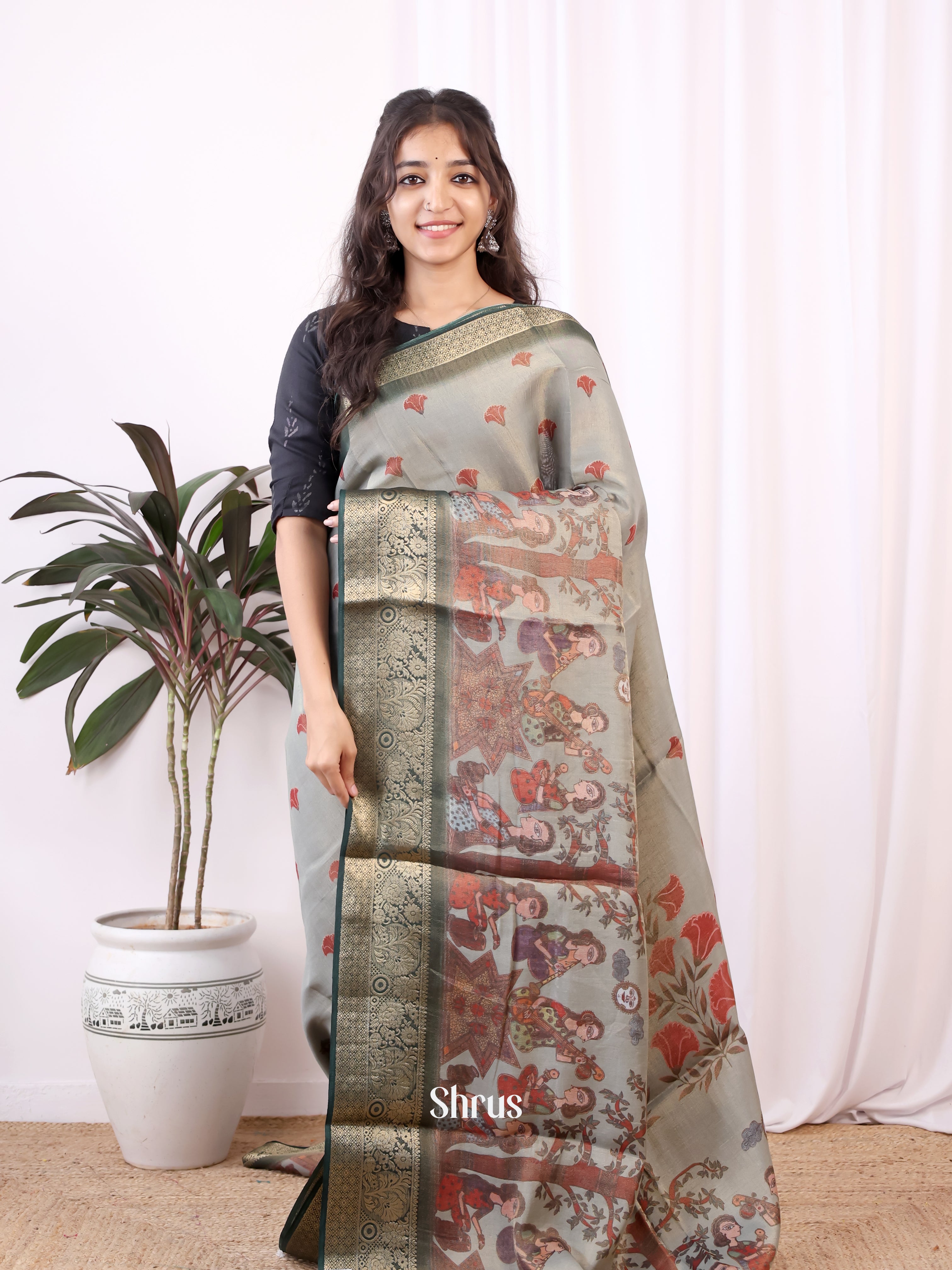 CIS13073 - Semi Tissue Dola Saree - Shop on Shrus.com