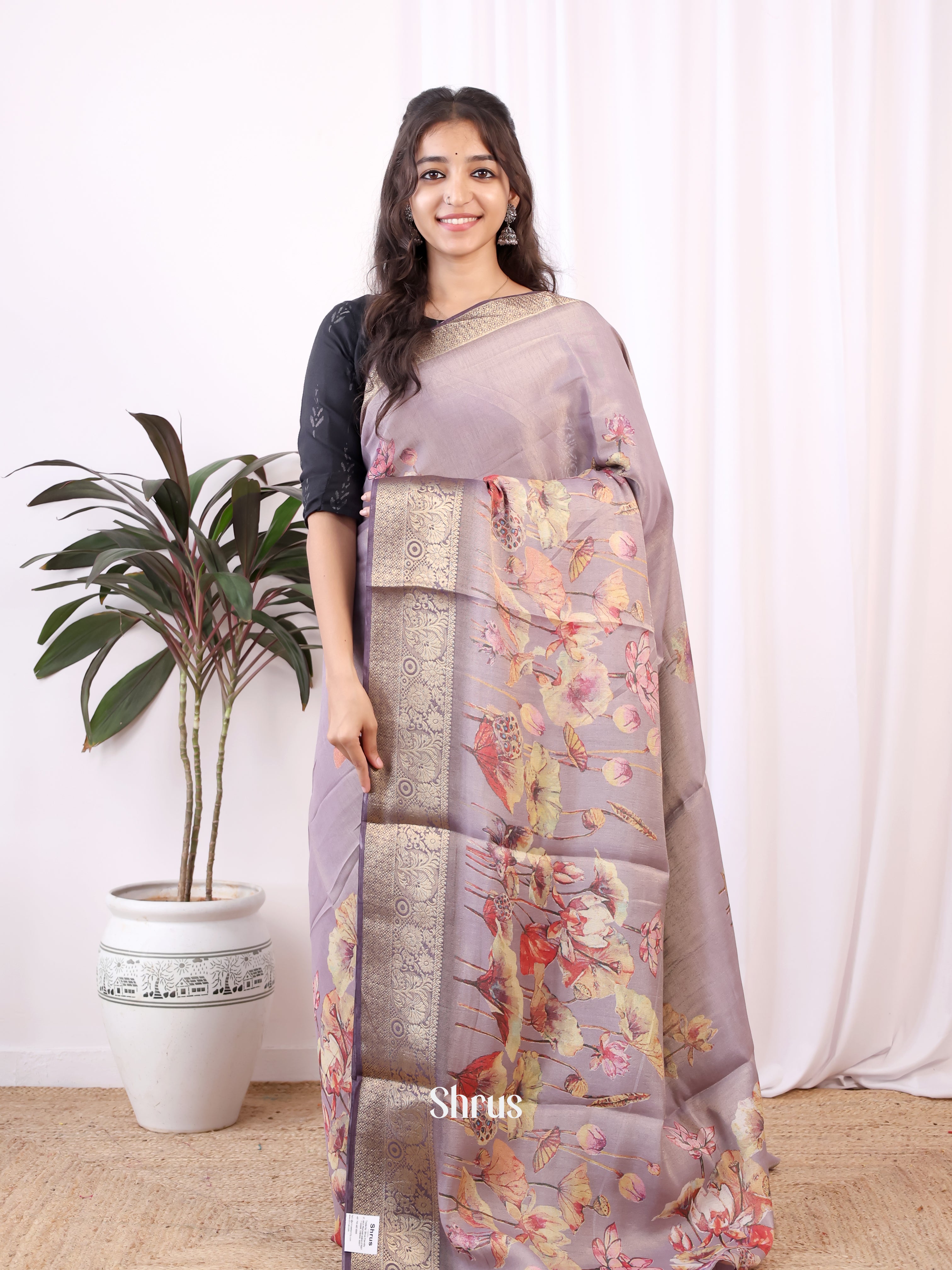 CIS13077 - Semi Tissue Dola Saree - Shop on Shrus.com