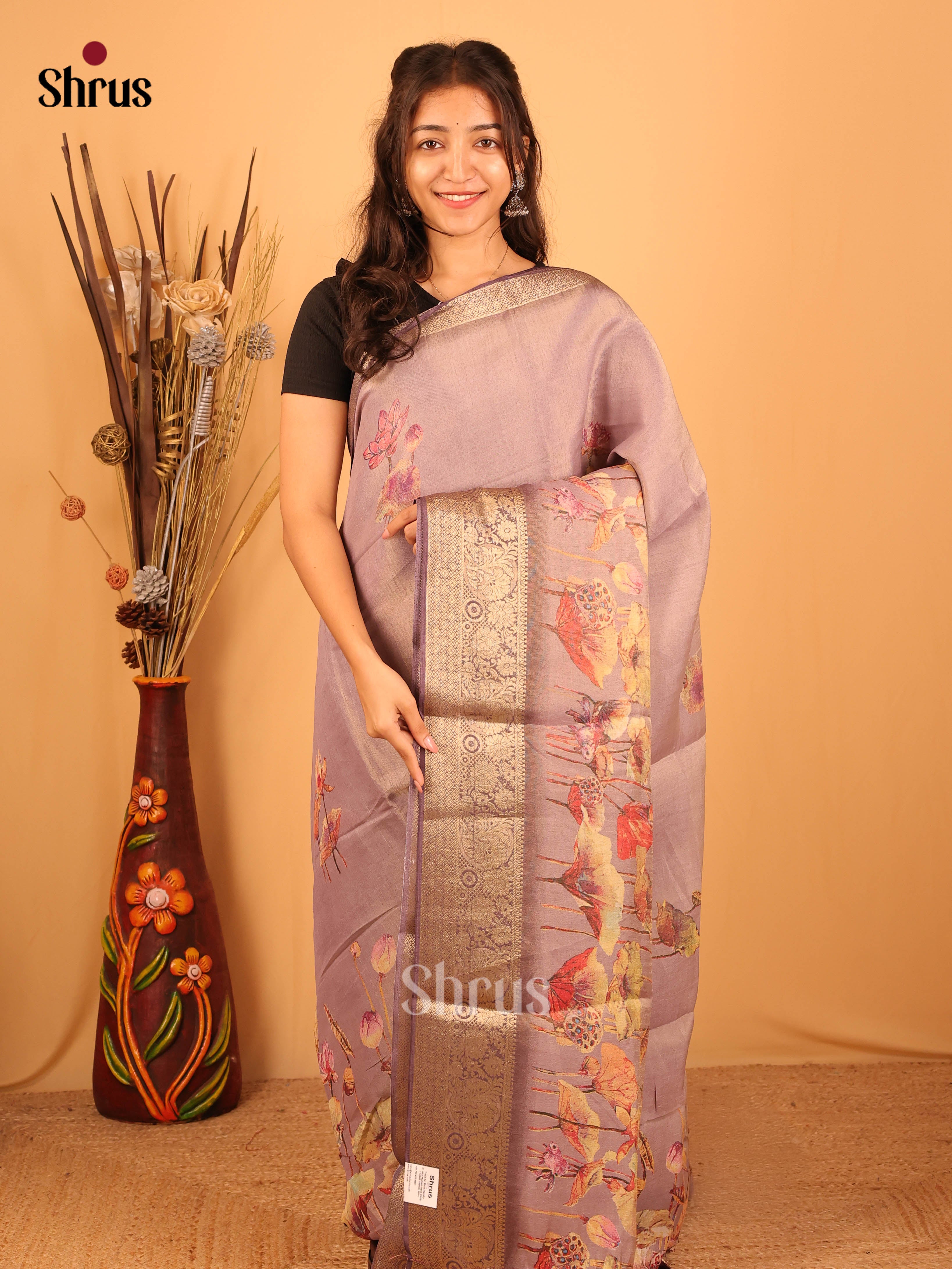CIS13078 - Semi Tissue Dola Saree - Shop on Shrus.com