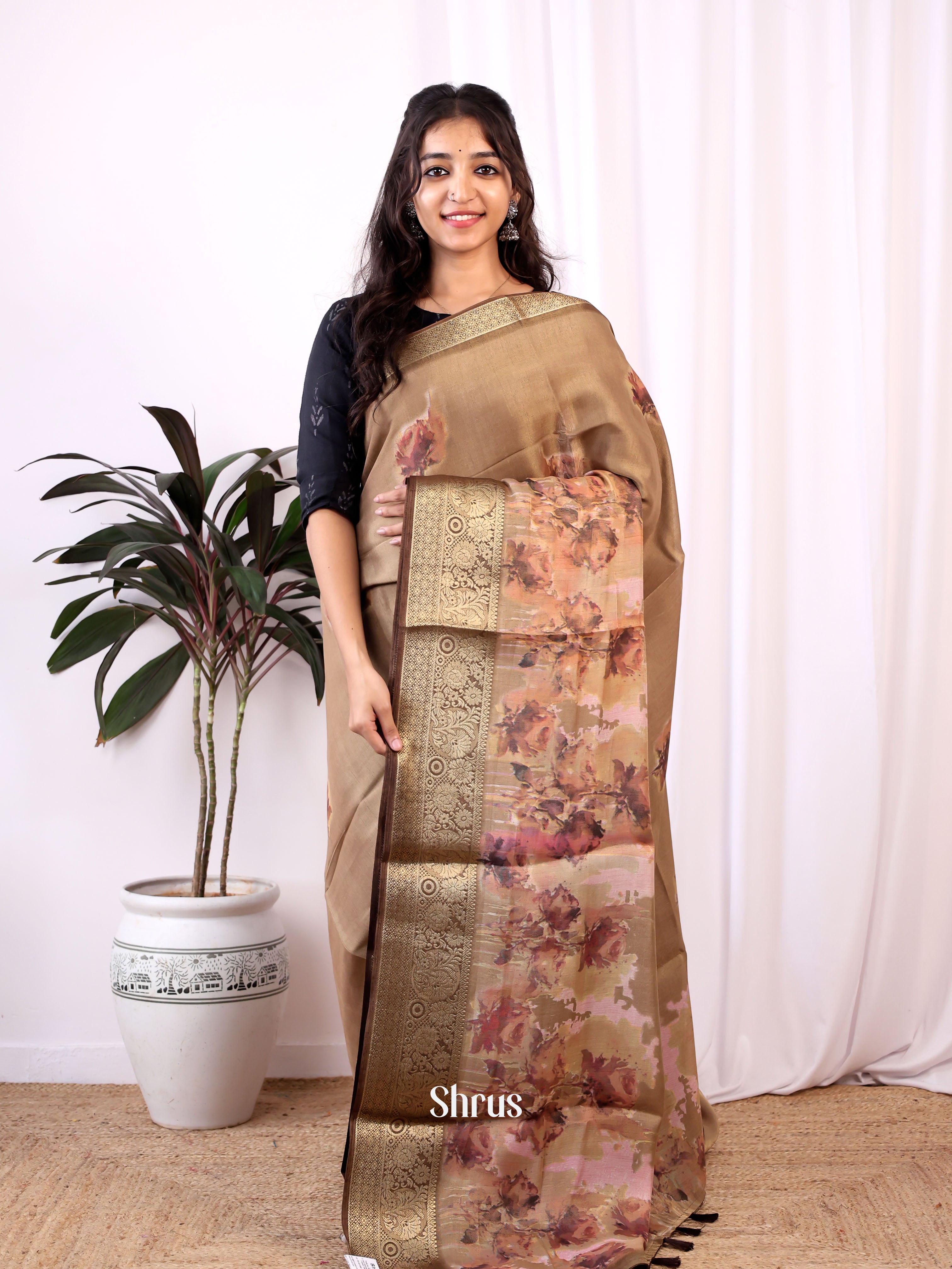 CIS13079 - Semi Tissue Dola Saree - Shop on Shrus.com