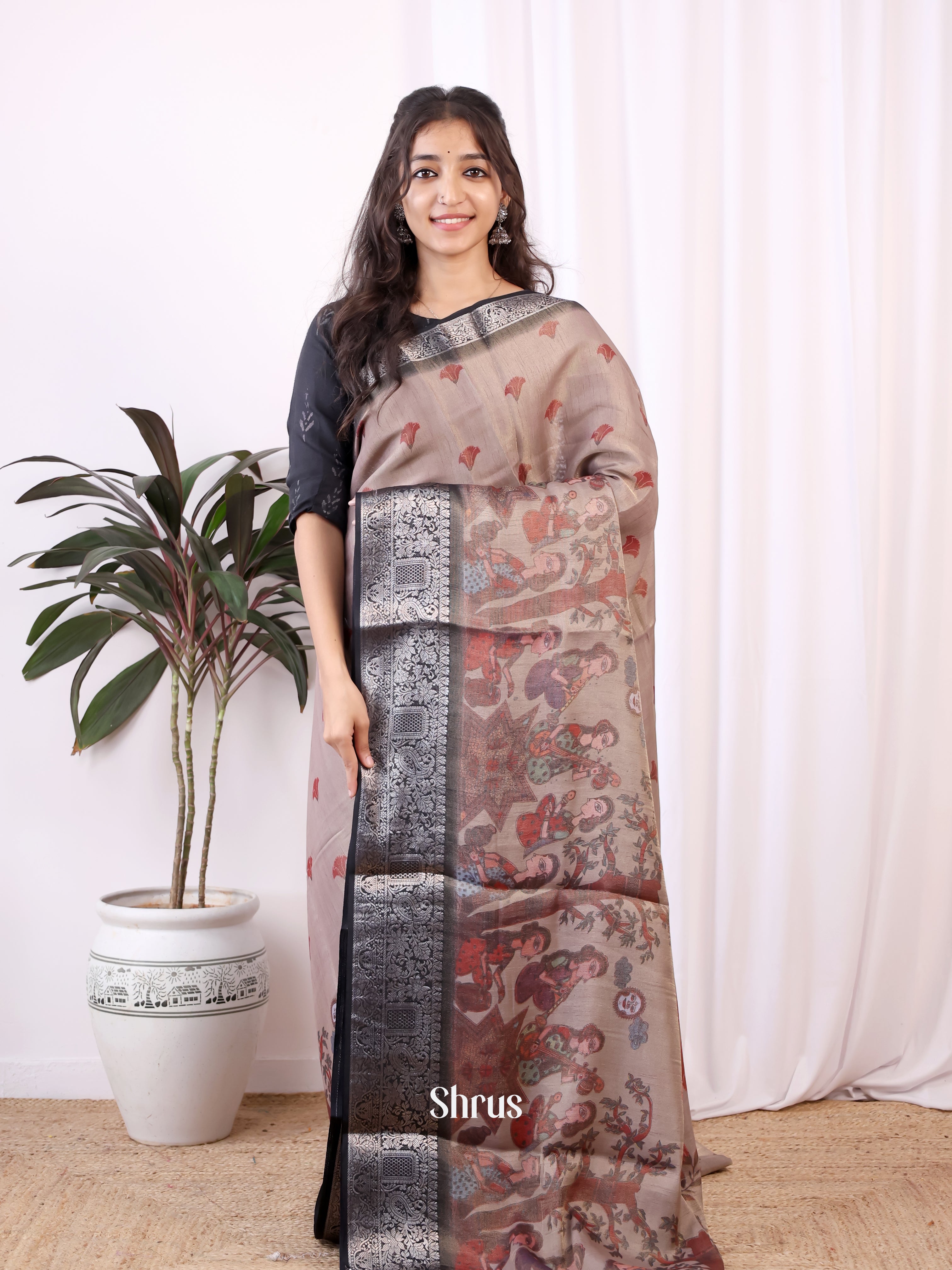 CIS13080 - Semi Tissue Dola Saree - Shop on Shrus.com