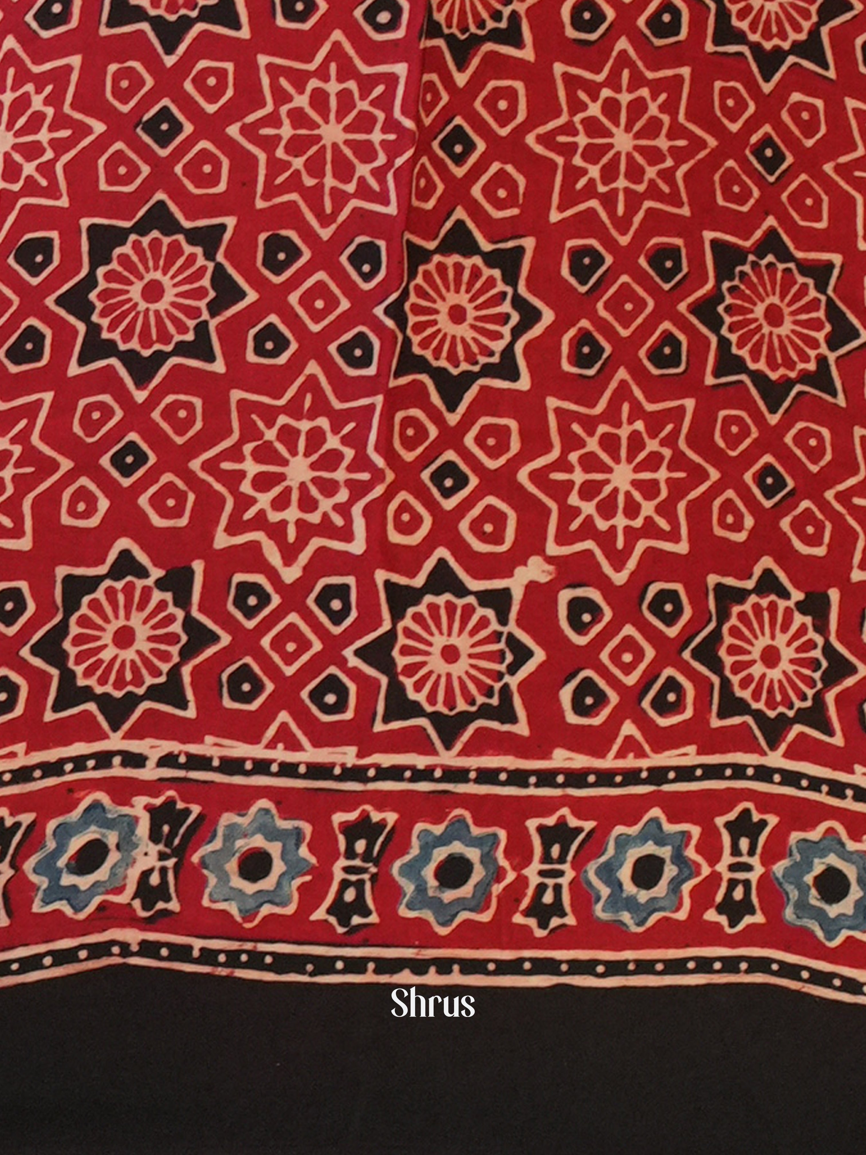 Red & Black - Modal Silk Saree - Shop on Shrus.com