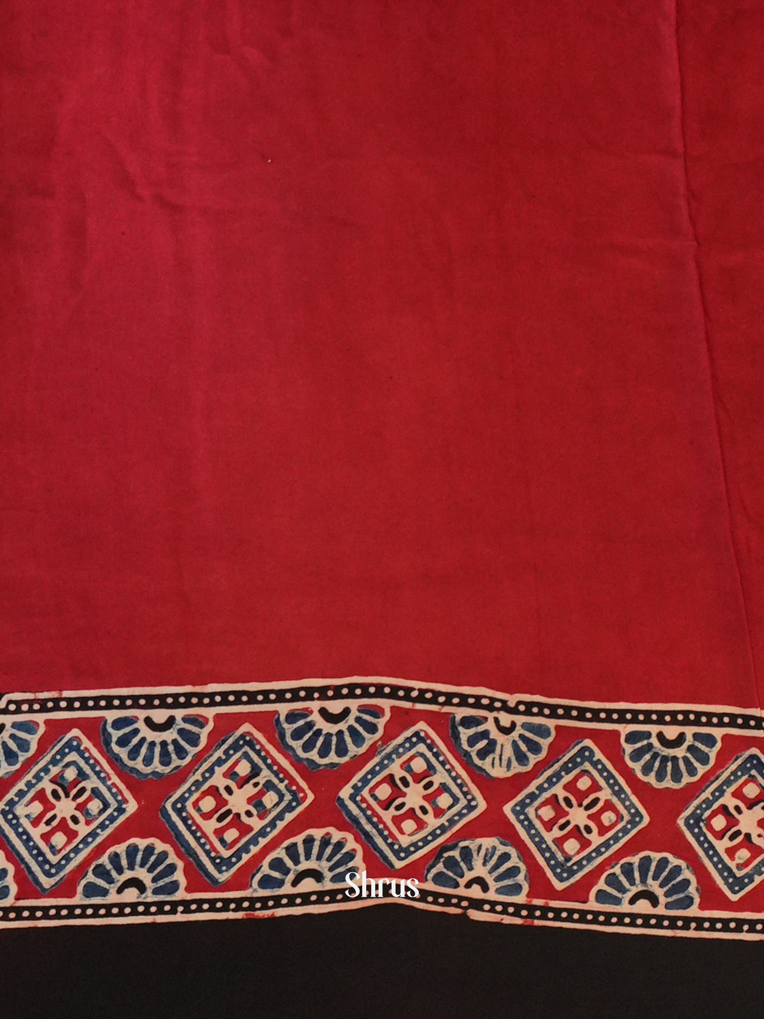 Red & Black - Modal Silk Saree - Shop on Shrus.com