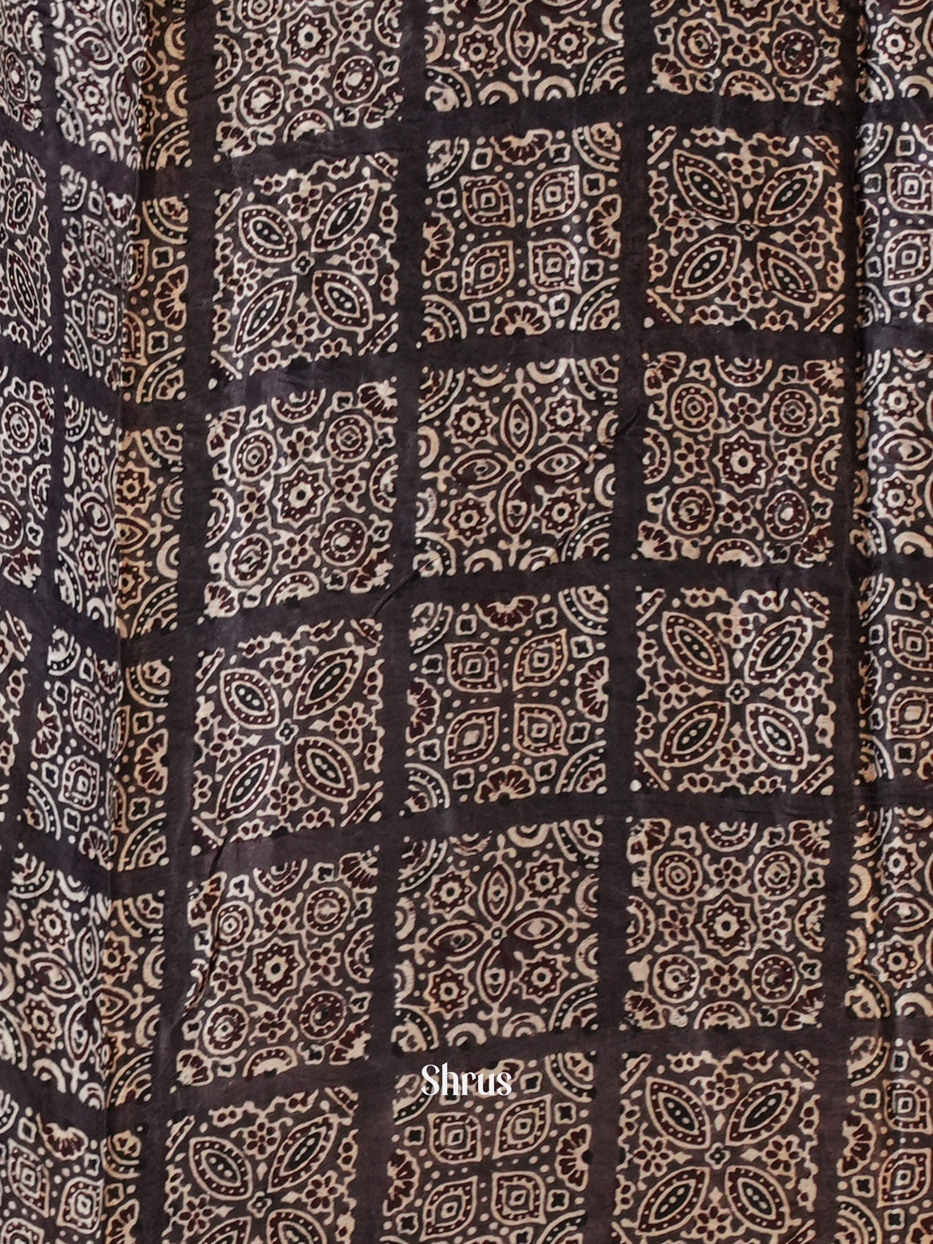 Yellow & Black - Modal Silk Saree - Shop on Shrus.com