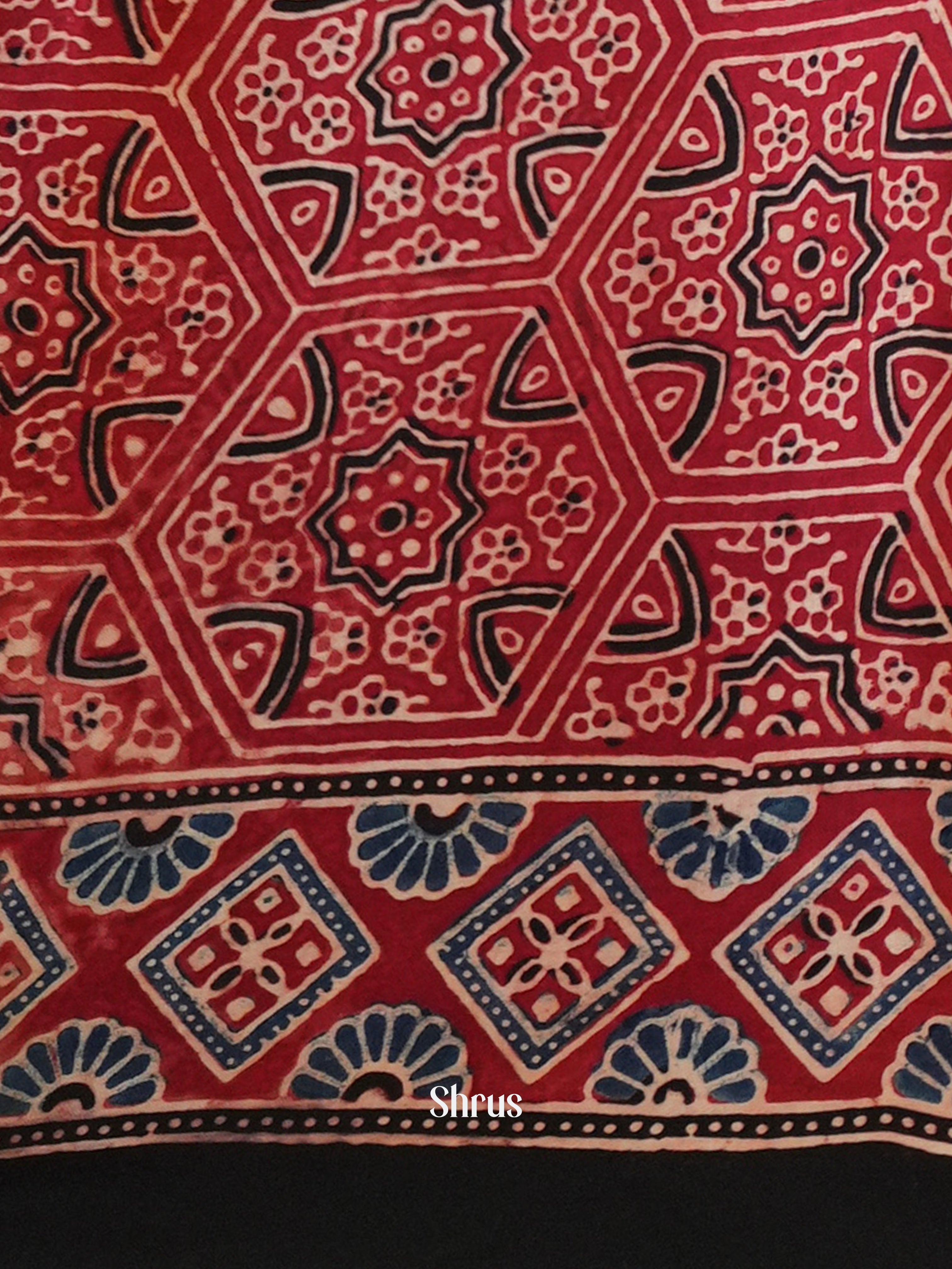 Red- Modal Silk Saree - Shop on Shrus.com