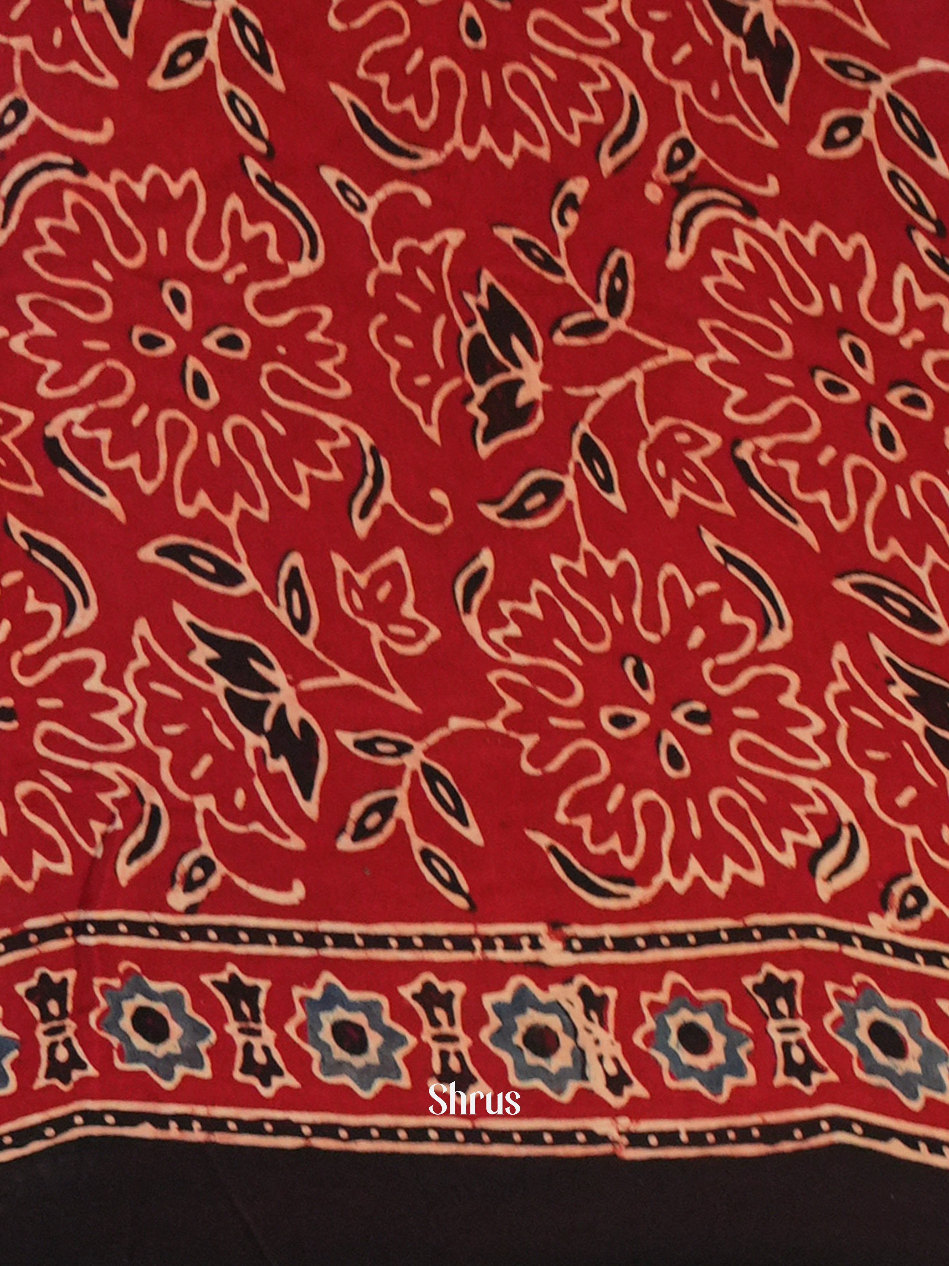 Red - Modal Silk Saree - Shop on Shrus.com