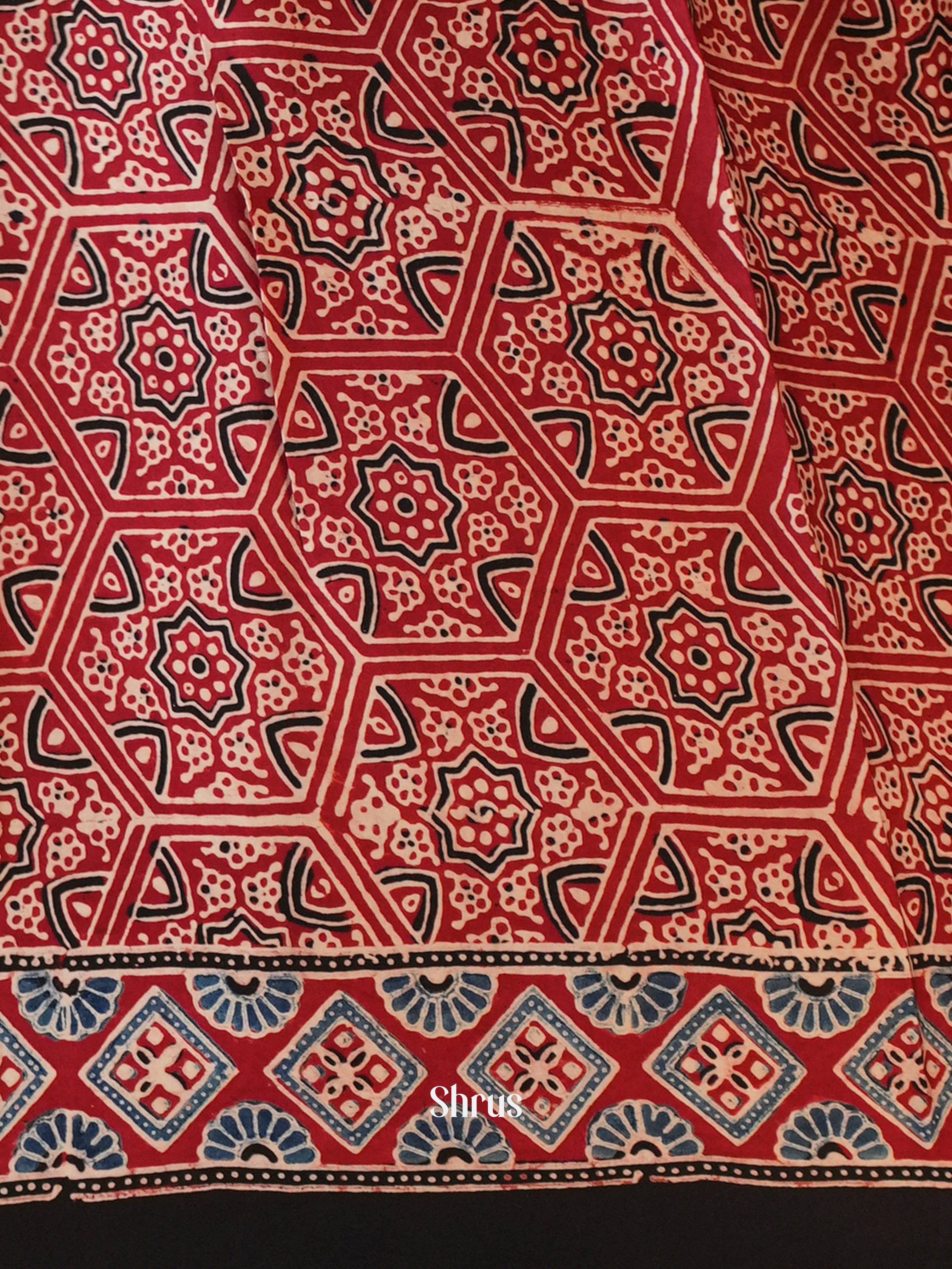 Red & Black- Modal Silk Saree - Shop on Shrus.com