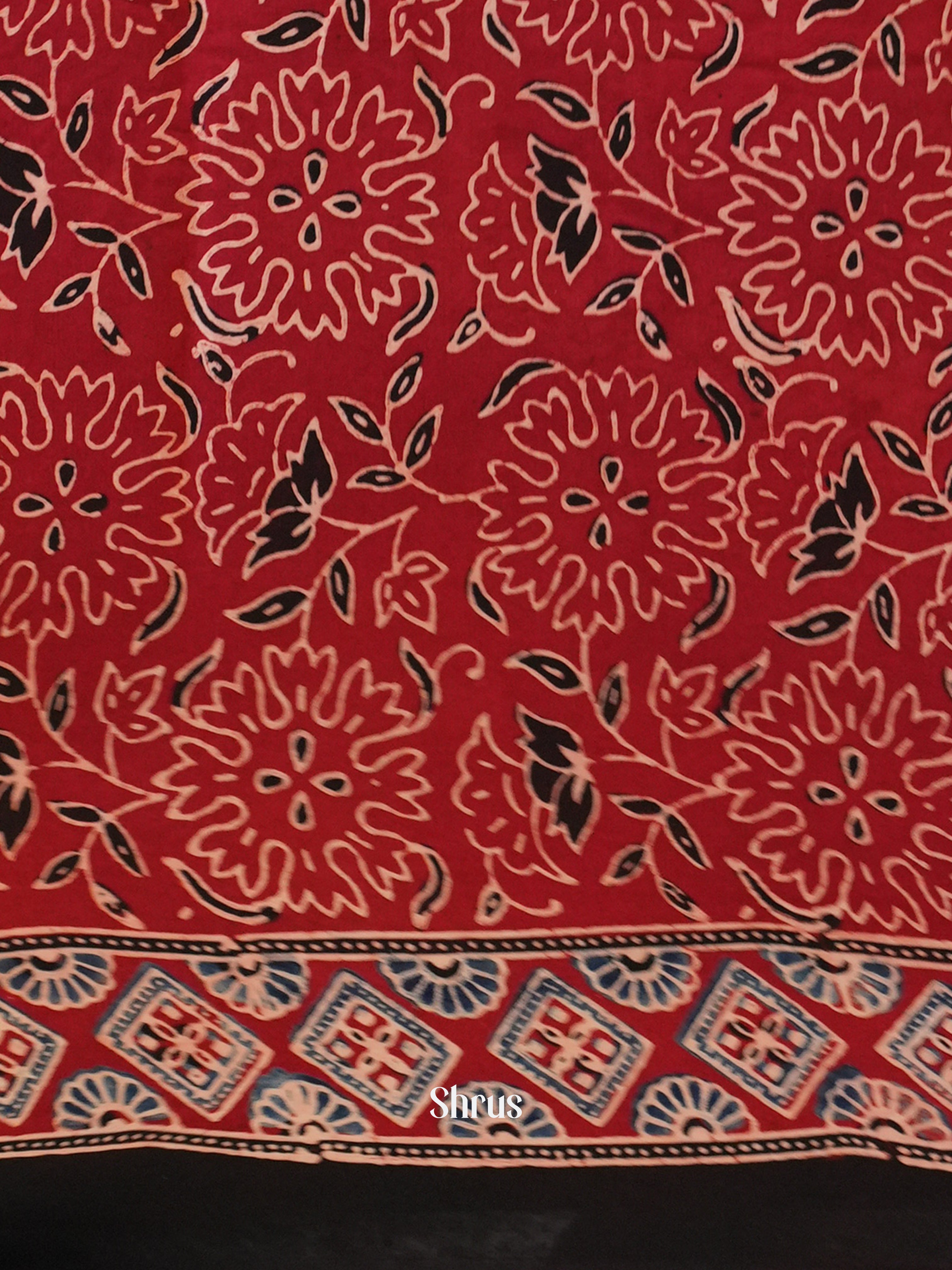 Red - Modal Silk Saree - Shop on Shrus.com