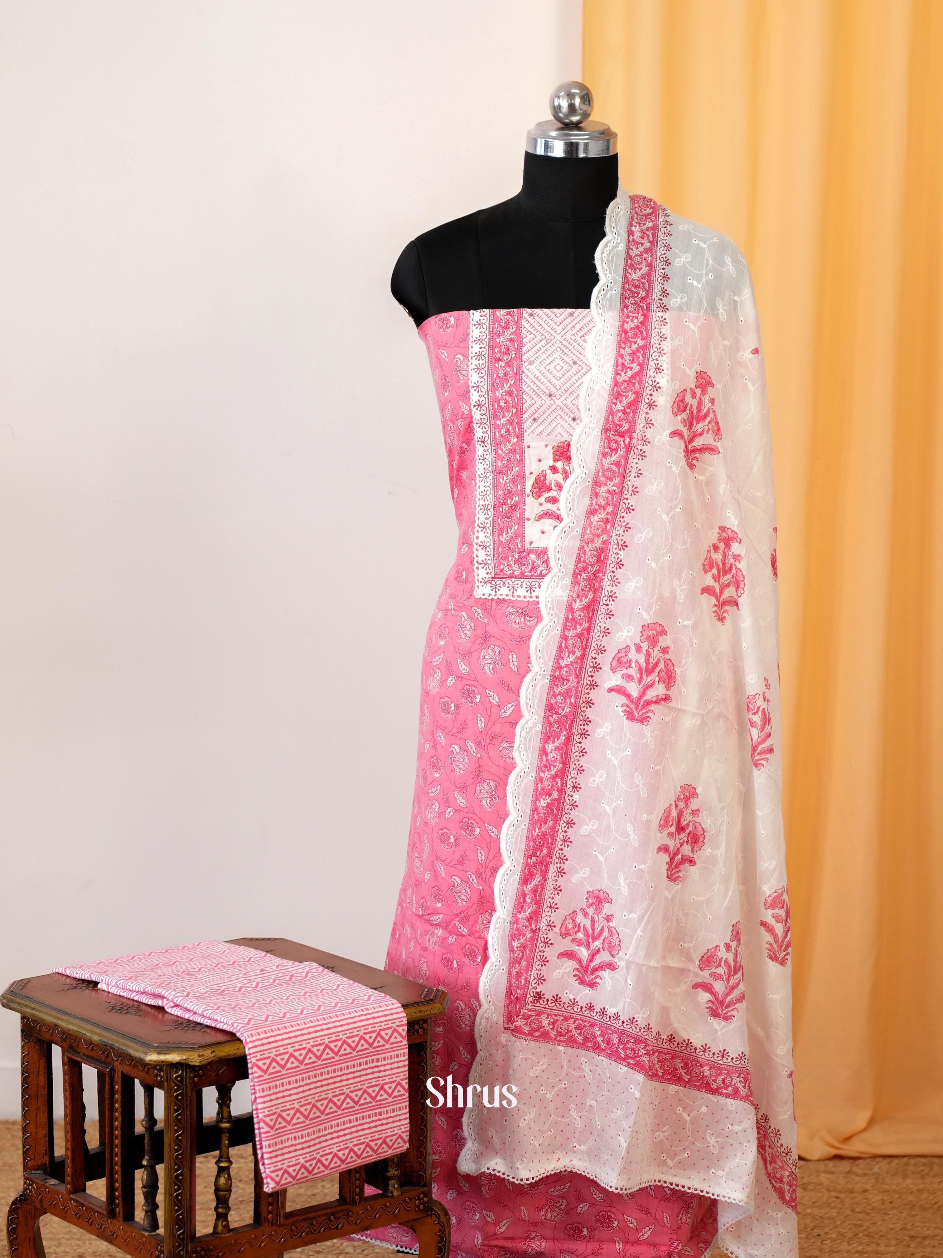 Pink & White - Ajrakh Salwar - Shop on Shrus.com