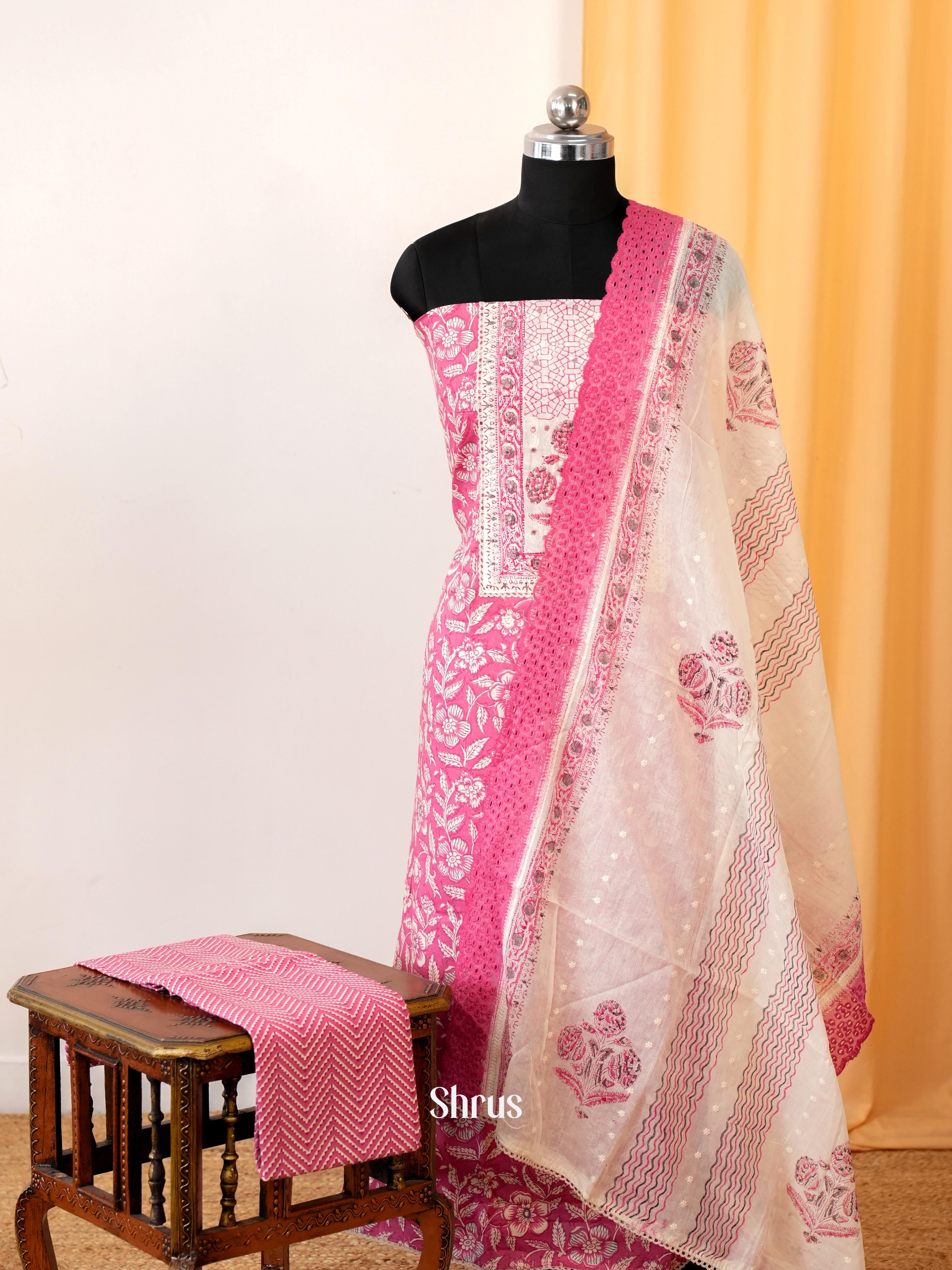 Pink & White - Ajrakh Salwar - Shop on Shrus.com